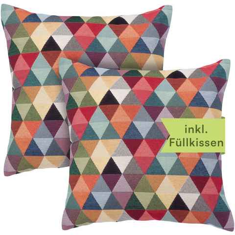 Selfitex Dekokissen farbenfrohes Sofakissen 30/50 oder 40/40 oder 50/50 cm 2er Set, mit Füllung, für Sofa, Couch, Bett oder als Polster jeglicher Art