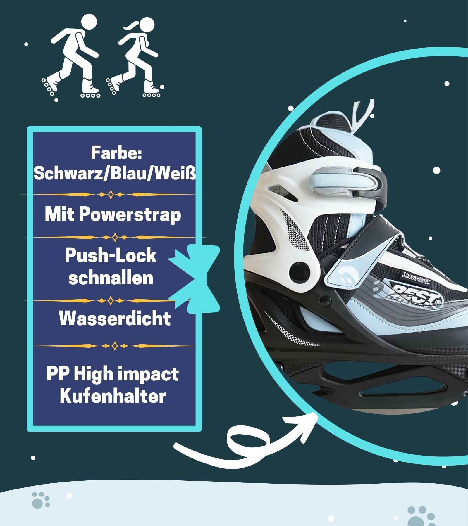 Best Sporting Schlittschuhe Verstellbare Schlittschuhe, Ice Skates I Eislaufschuhe I schwarz/rot oder schwarz/blau