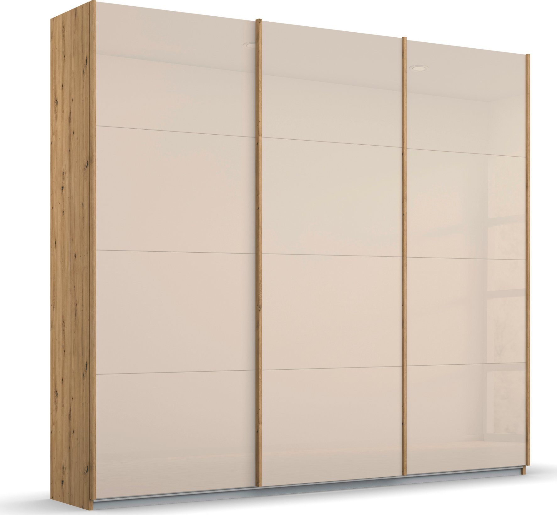 rauch Schwebetürenschrank Kleiderschrank Schrank Garderobe KOLUNA mit hochwertiger Glasfront (Breiten 203/271/315/360 cm Höhen 210/229 cm) inkl. 2 Innenschubladen sowie extra Einlegeböden MADE IN GERMANY