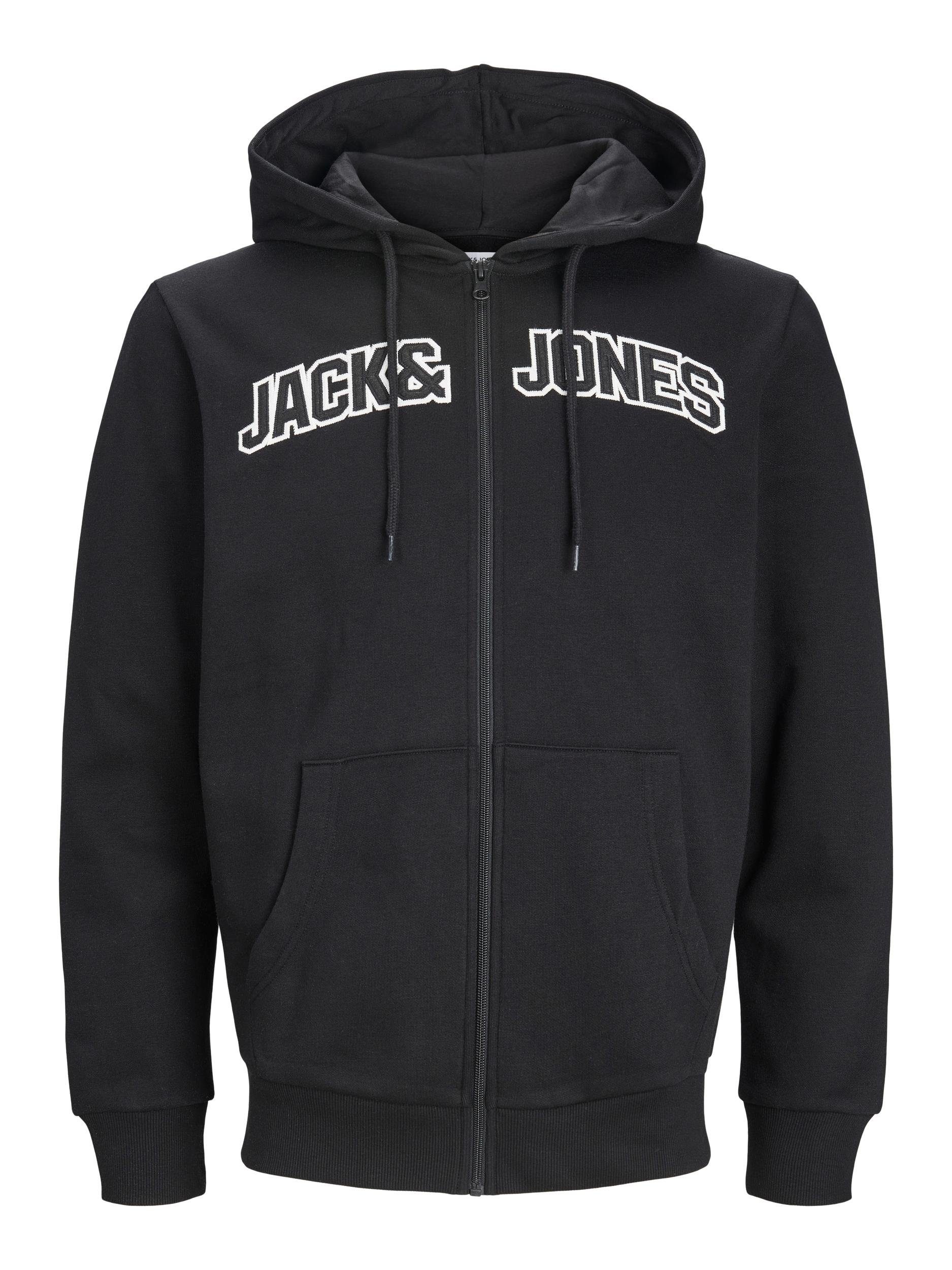 Jack & Jones Sweatshirt JJROUX SWEAT ZIP HOOD Black