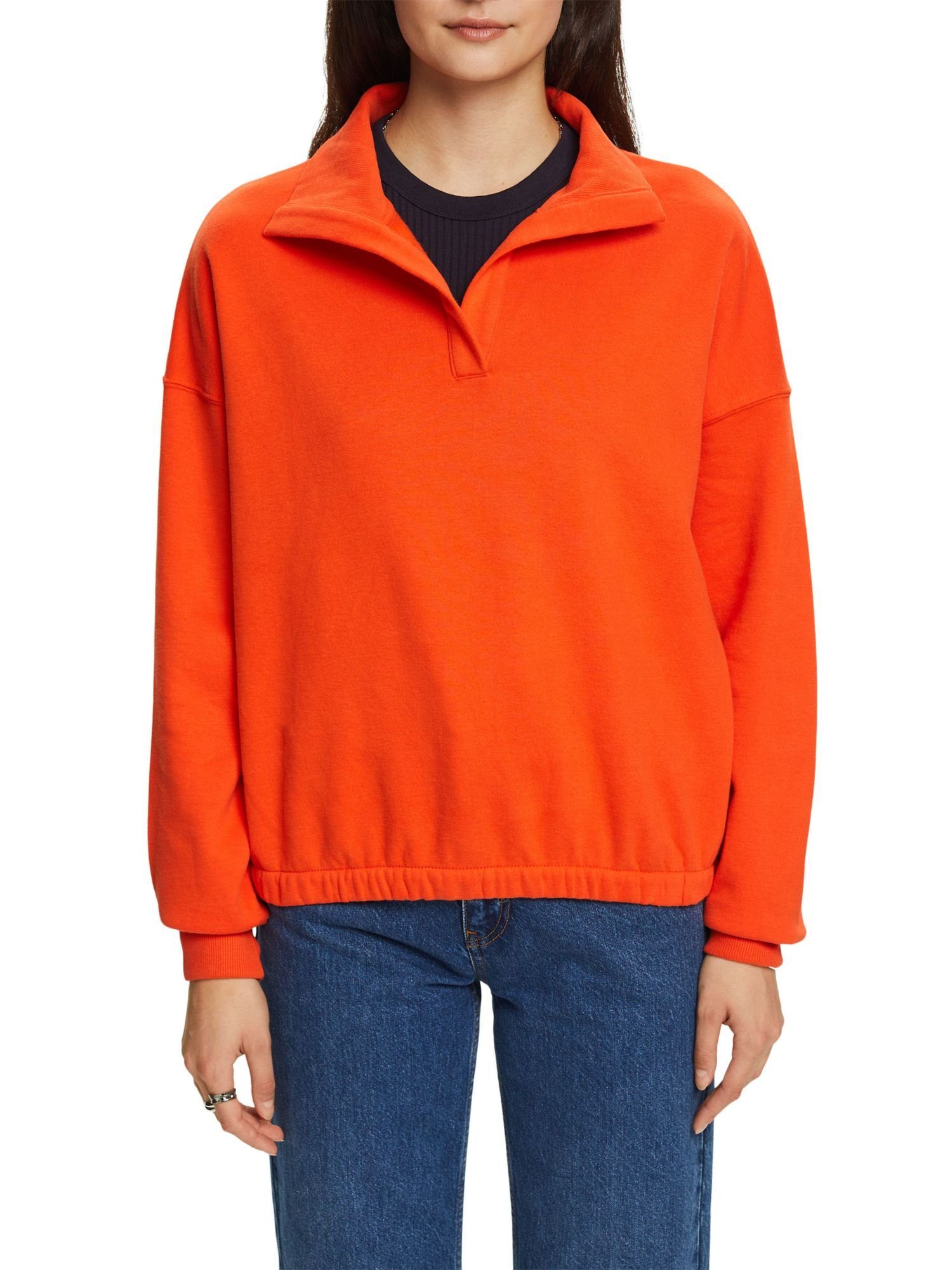 (1-tlg) ORANGE Esprit aus BRIGHT Pullover Fleece Sweatshirt