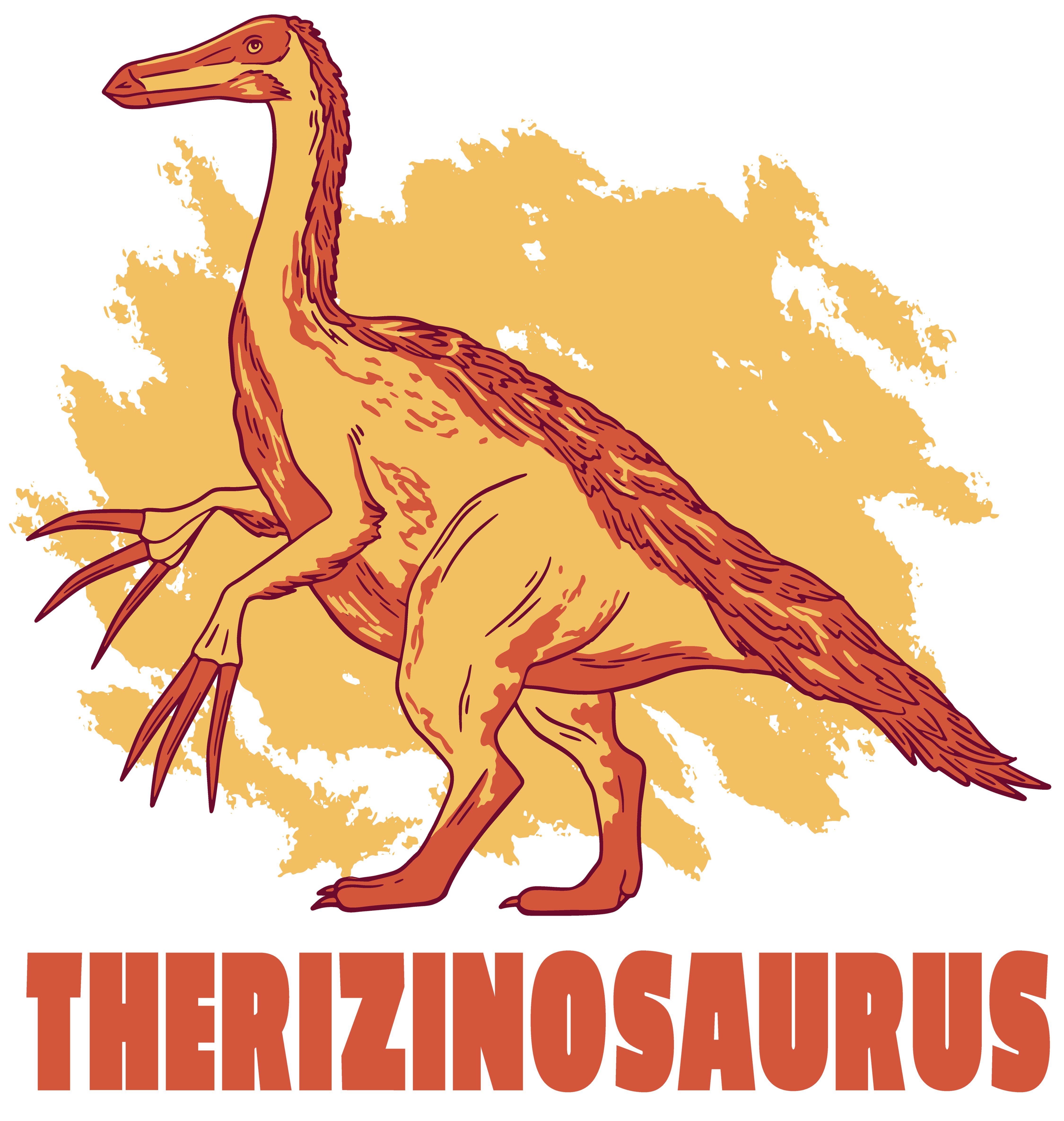 mit i87 bedrucktes T-Shirt schwarz, Dino, blau, weiß, Baumwollshirt Print-Shirt rot, Therizinosaurus mit Kinder MyDesign24