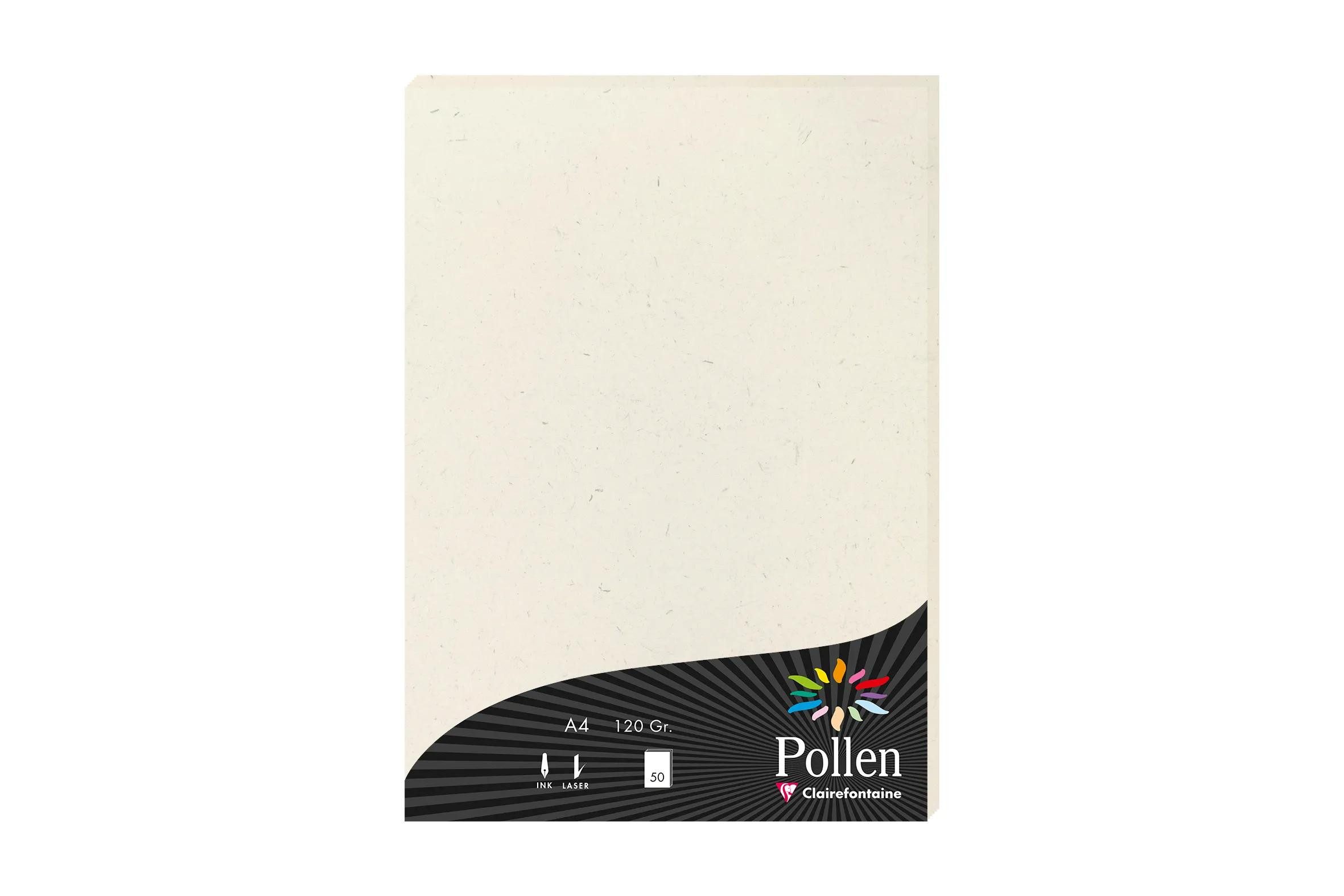 Pollen Briefumschlag Kollektion Natur, Packung mit 50 Blatt A4 120g/m2 Natura 55010C, Karten und Umschläge pollen