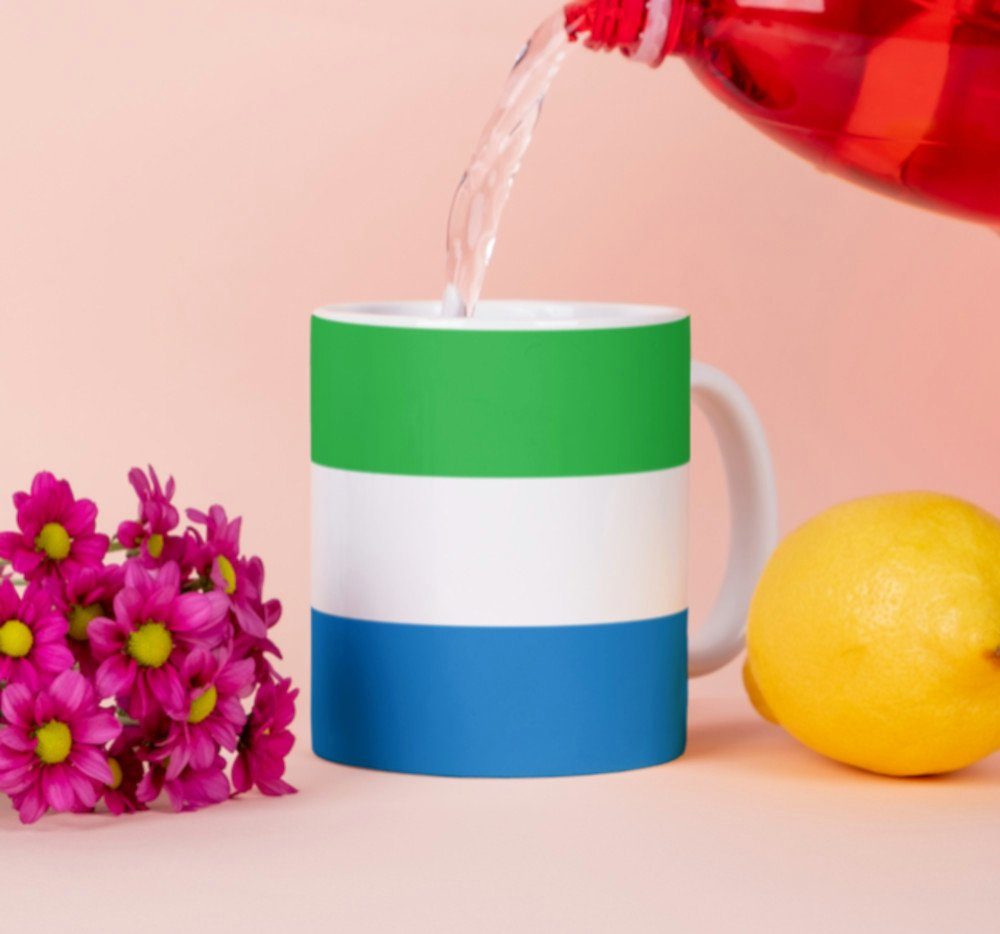 Tinisu Tasse Sierra Leone Tasse National Cup Kaffeetasse Flagge Becher Kaffee Pot