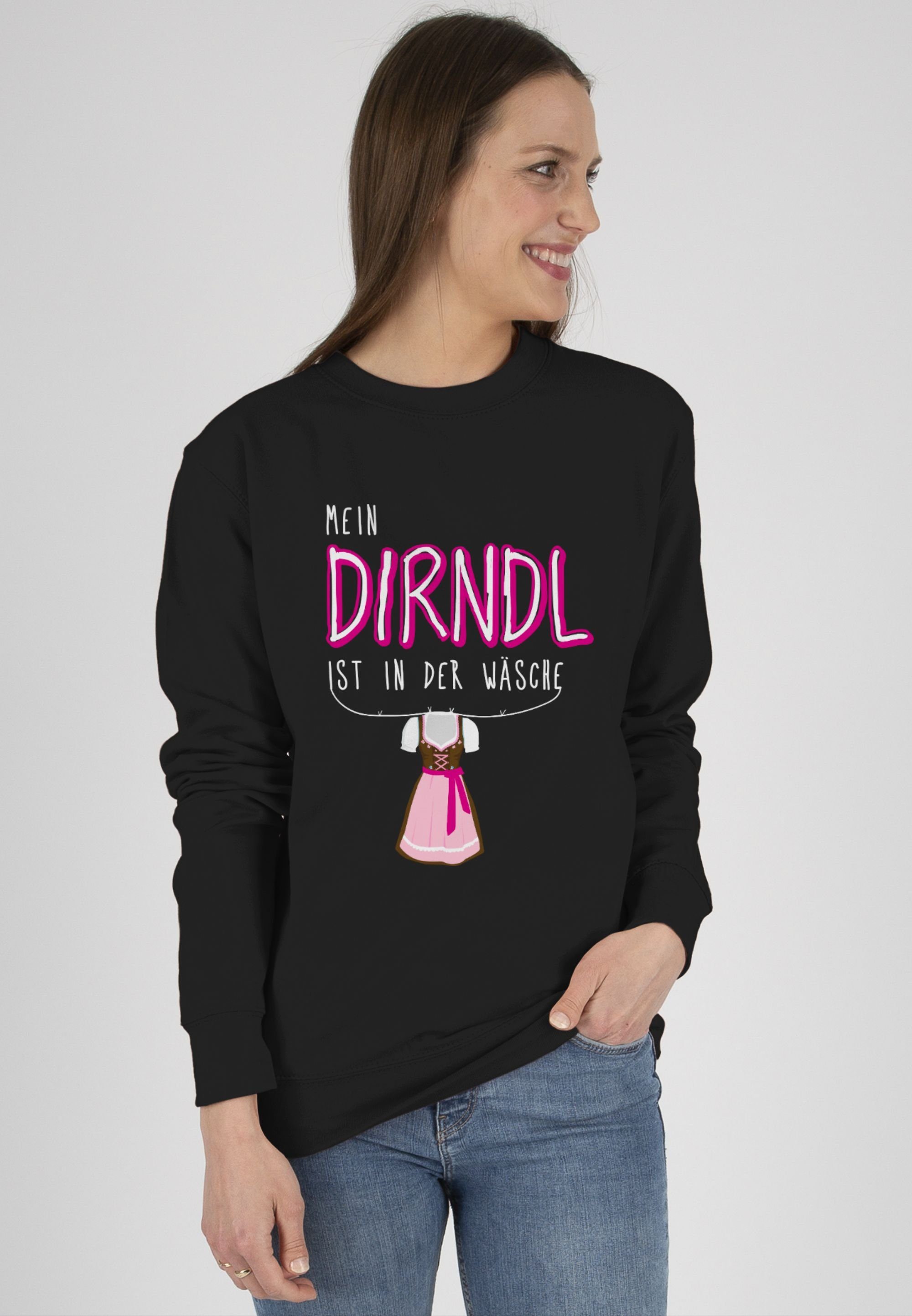 Shirtracer Sweatshirt Mein Dirndl ist der Schwarz 1 Damen für Mode Oktoberfest (1-tlg) in Wäsche