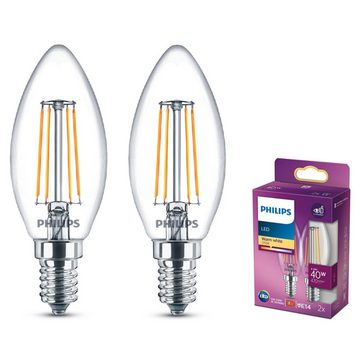 Philips LED-Leuchtmittel 2ER SPARPACK E14 LED IN KERZENFORM, E14