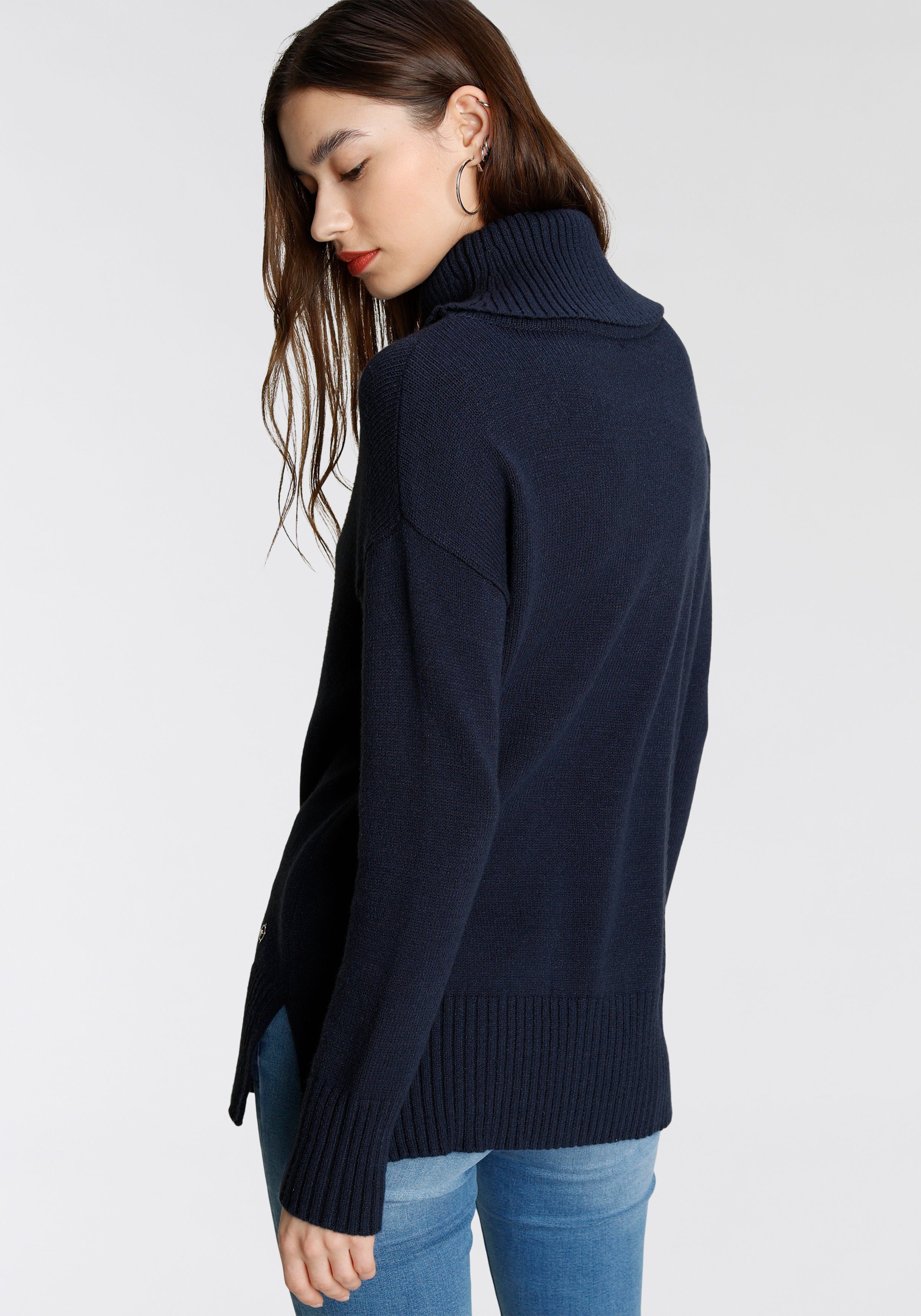 Tamaris Rollkragenpullover in lässiger Form mit seitlichen Schlitzen günstig online kaufen