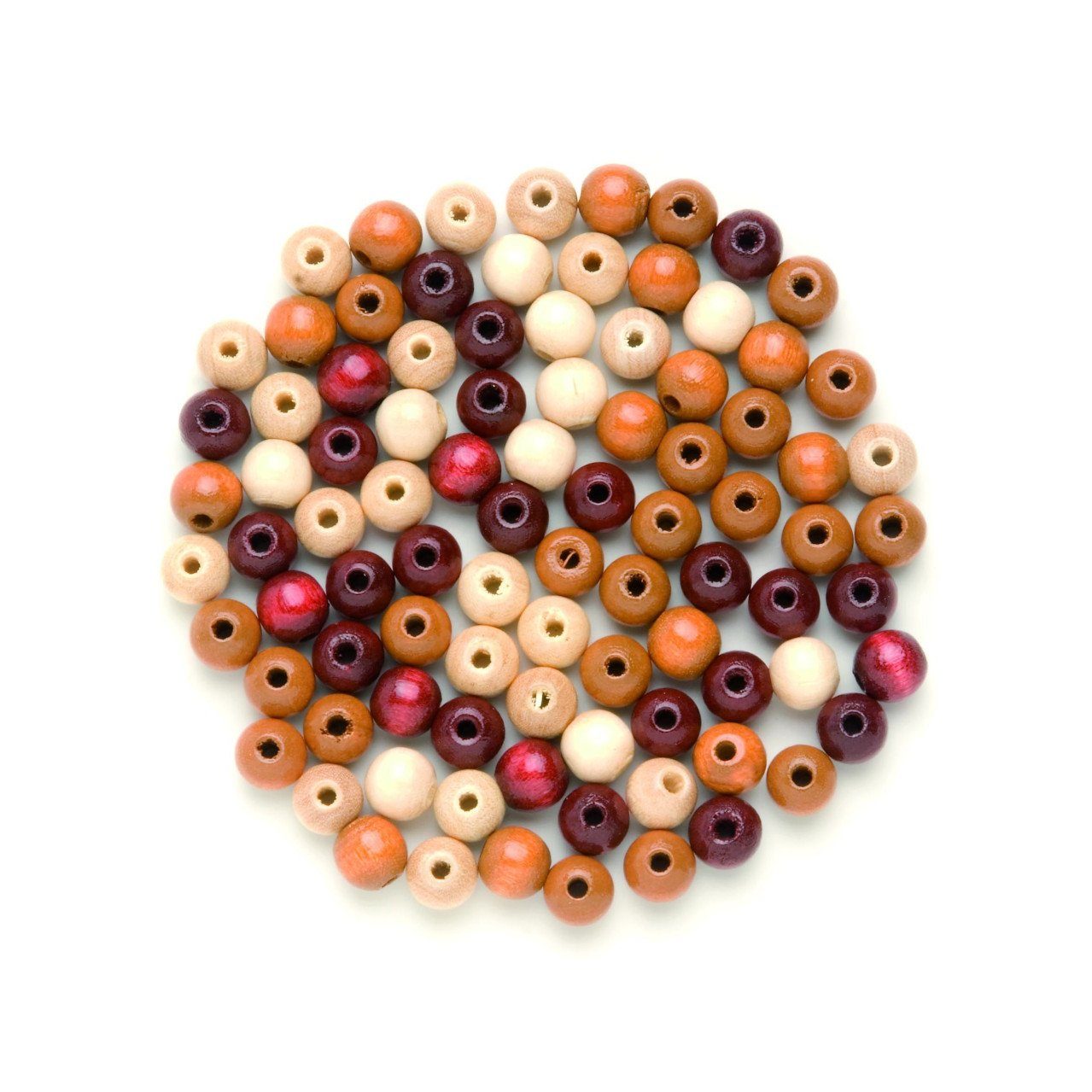 Glorex Bastel-Armband Glorex Holzperle braun mix 10 mm - 47 Stück