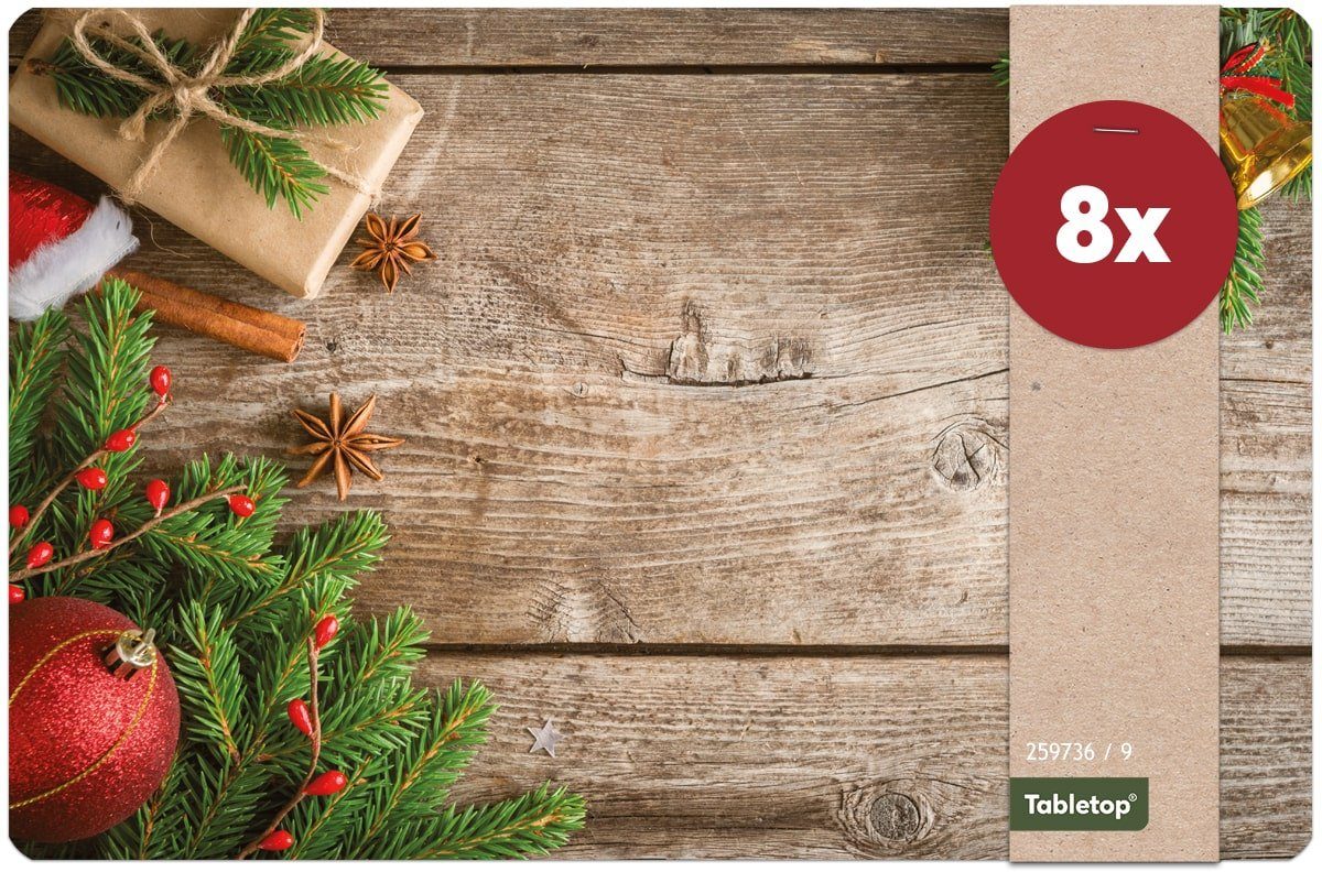 Platzset Abwaschbare Tischsets 8er Set Weihnachten Geschenke