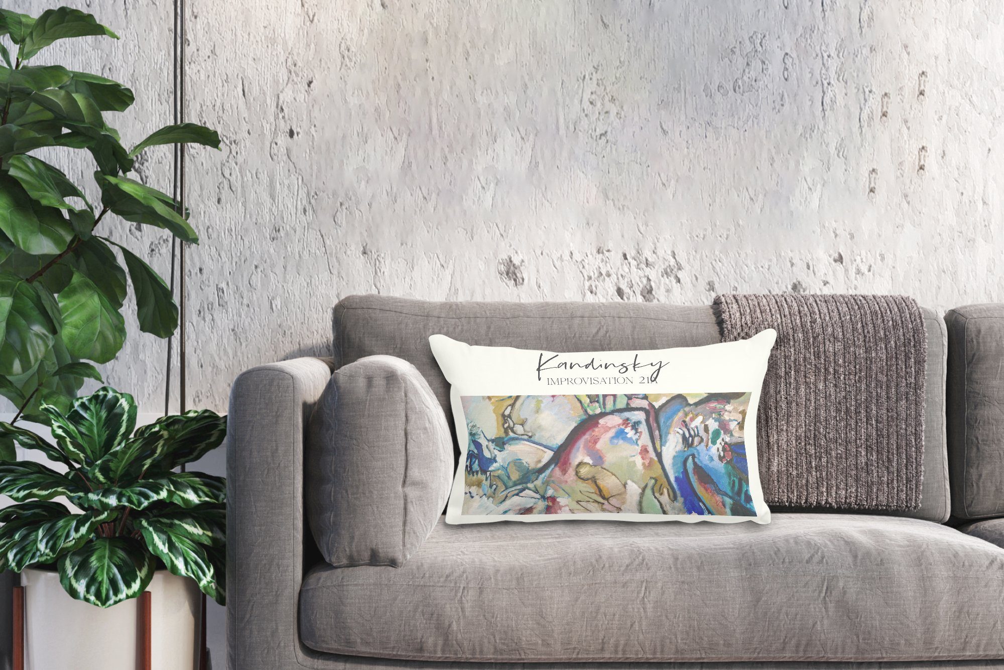 Wohzimmer Kandinsky mit Alte Zierkissen, Schlafzimmer - Dekoration, Dekokissen - 21A Füllung, MuchoWow Wassily Meister, Improvisation Dekokissen