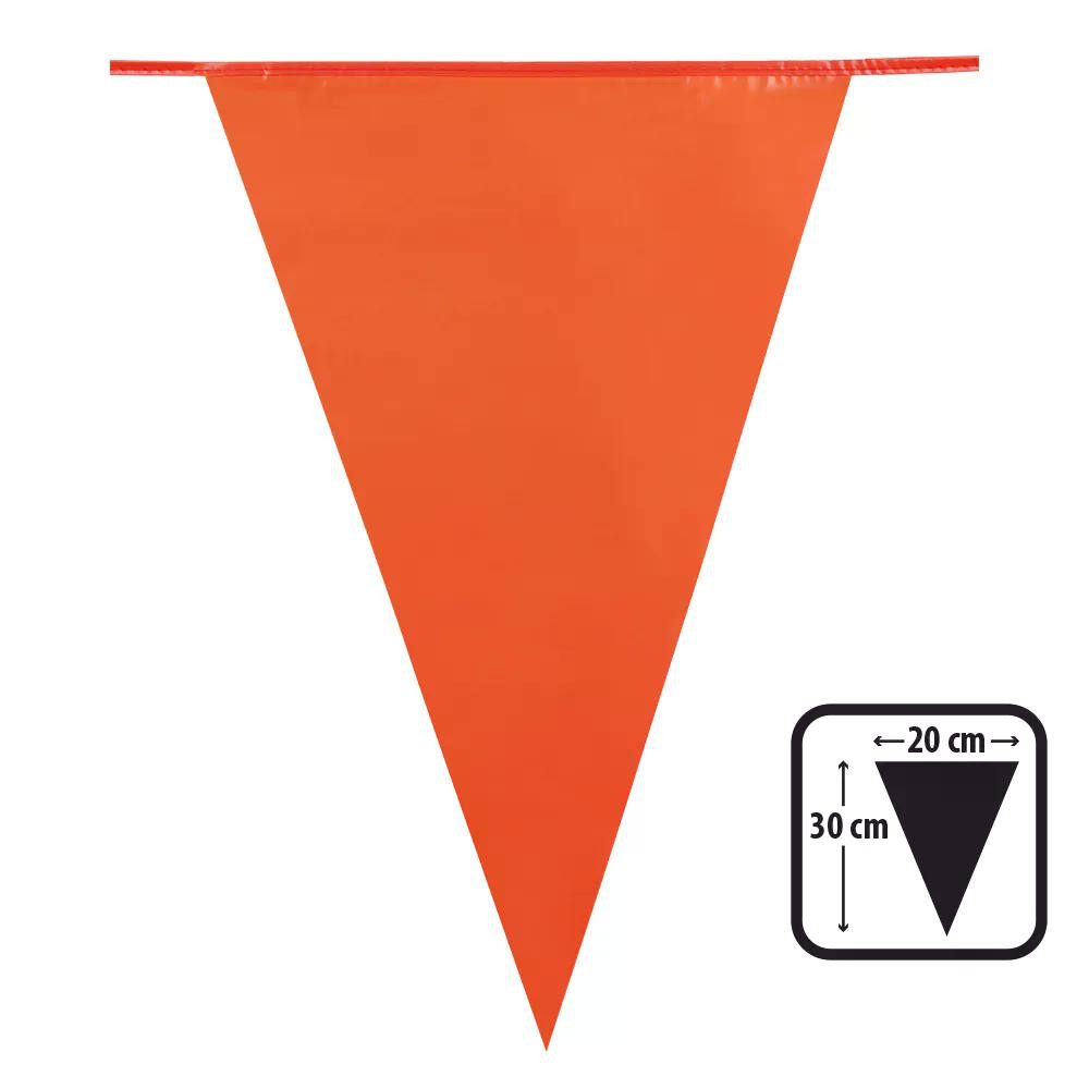 Boland Wimpelkette Wimpelkette orange 25 m PE Oranje Party Girlande Fußball NL 30x20 cm, Aus robustem, wetterfestem Polyethylen (PE)