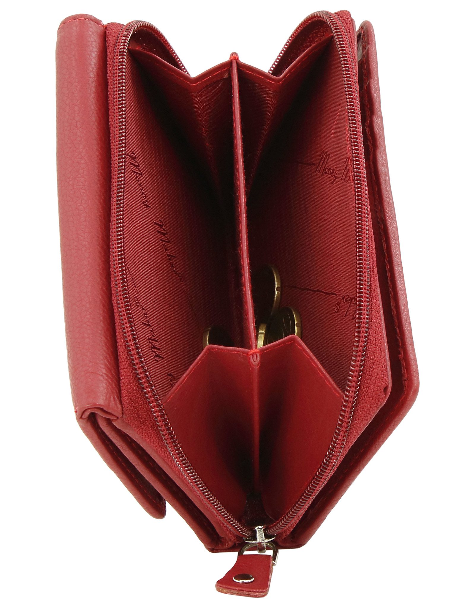 Money Maker Geldbörse Große Damen Leder Portmonee Geldbeutel, RFID-Schutz, viel Kartenfächer, Druckknopfverschluss und Reißverschluss