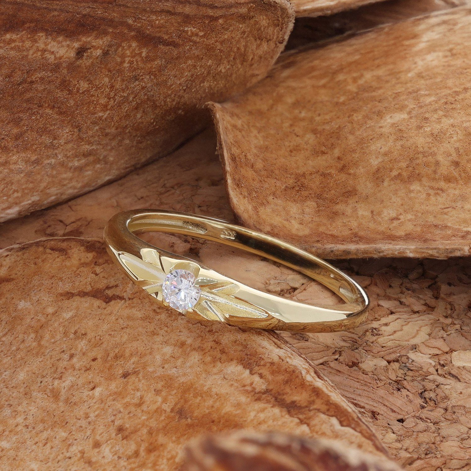 Glizz Goldring Gold-Ring für Gold 333/8K mit Zirkonia