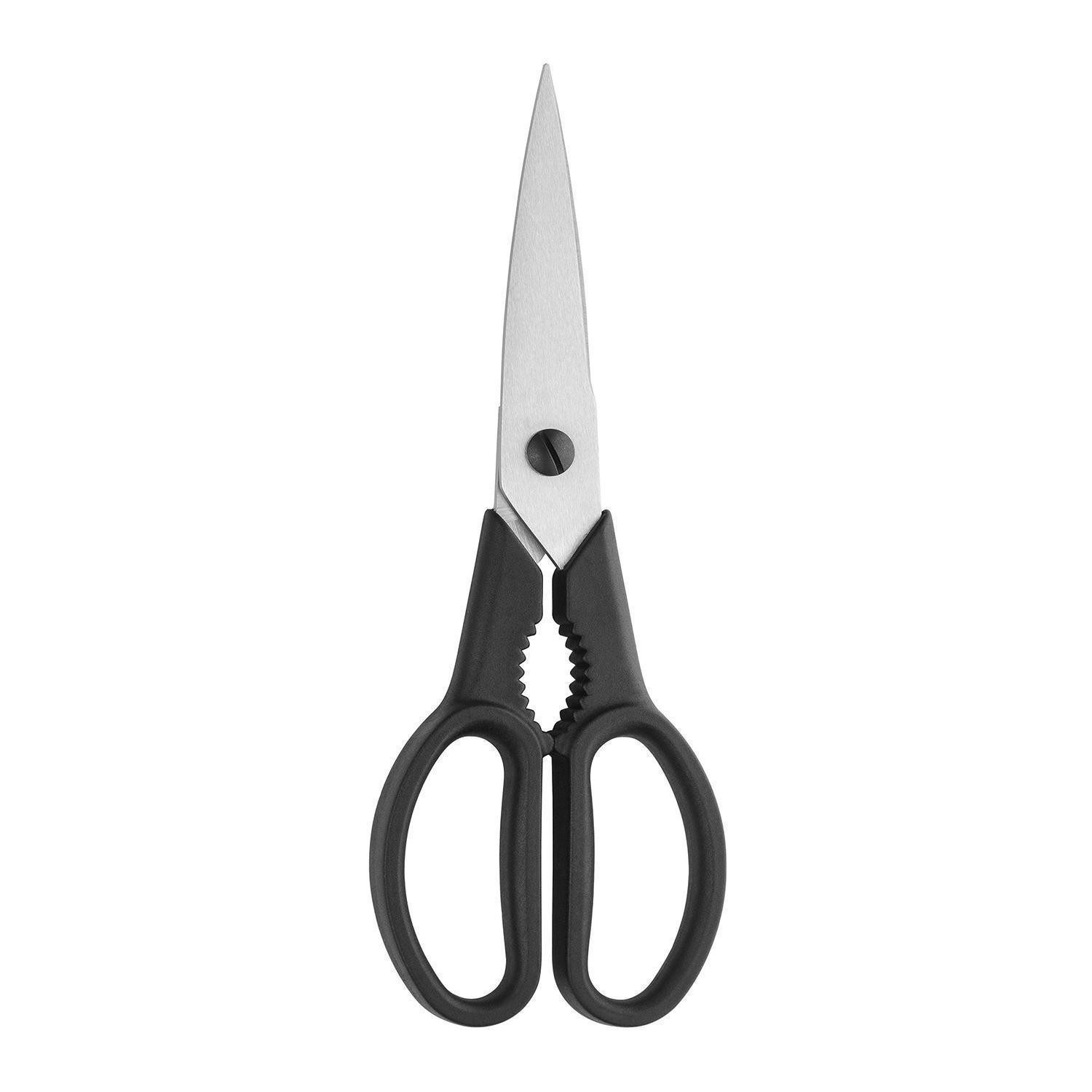 Zwilling Haushaltsschere TWIN L, L 20,5 cm, Schwarz, Edelstahl, Kunststoff, (1-tlg), integrierter Drehverschlussöffner, ergonomische Griffe
