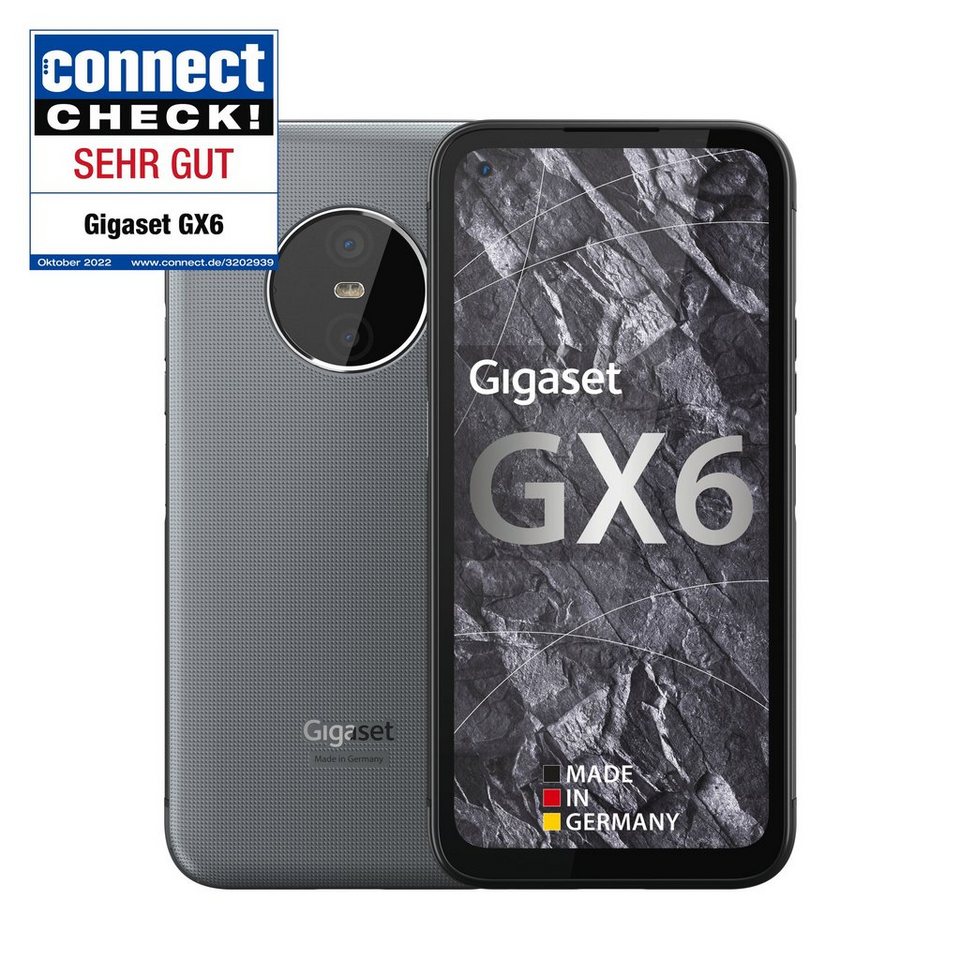 Gigaset GX6 Smartphone (16,76 cm/6,6 Zoll, 128 GB Speicherplatz, 50 MP  Kamera), 16 MP Frontkamera für hochauflösende Videotelefonate und Selfies