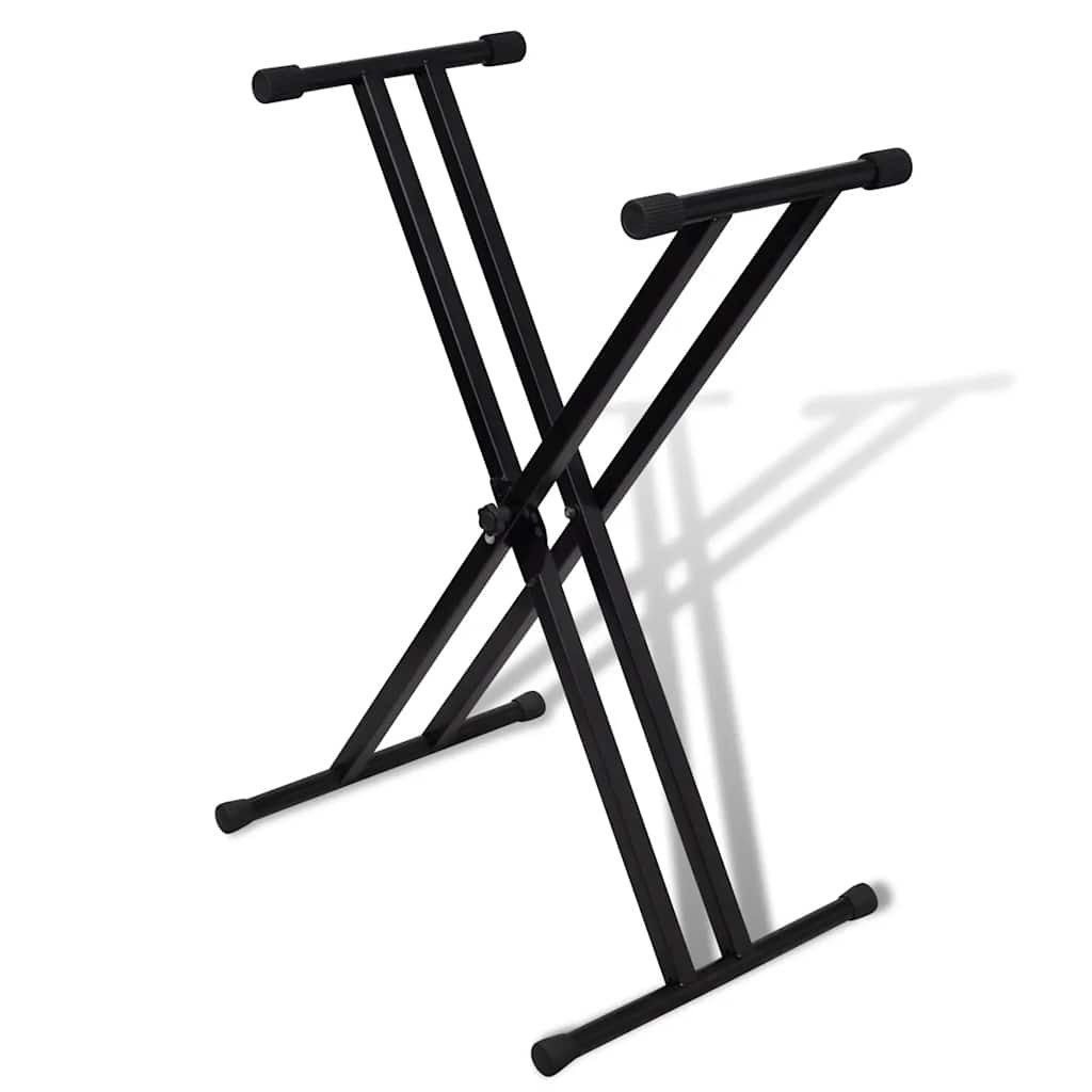 vidaXL Keyboardständer Verstellbare Doppelversteifter Keyboardständer X-Rahmen, Keyboardständer X-Form Keyboard Ständer Stativ Keyboardstativ E-Piano