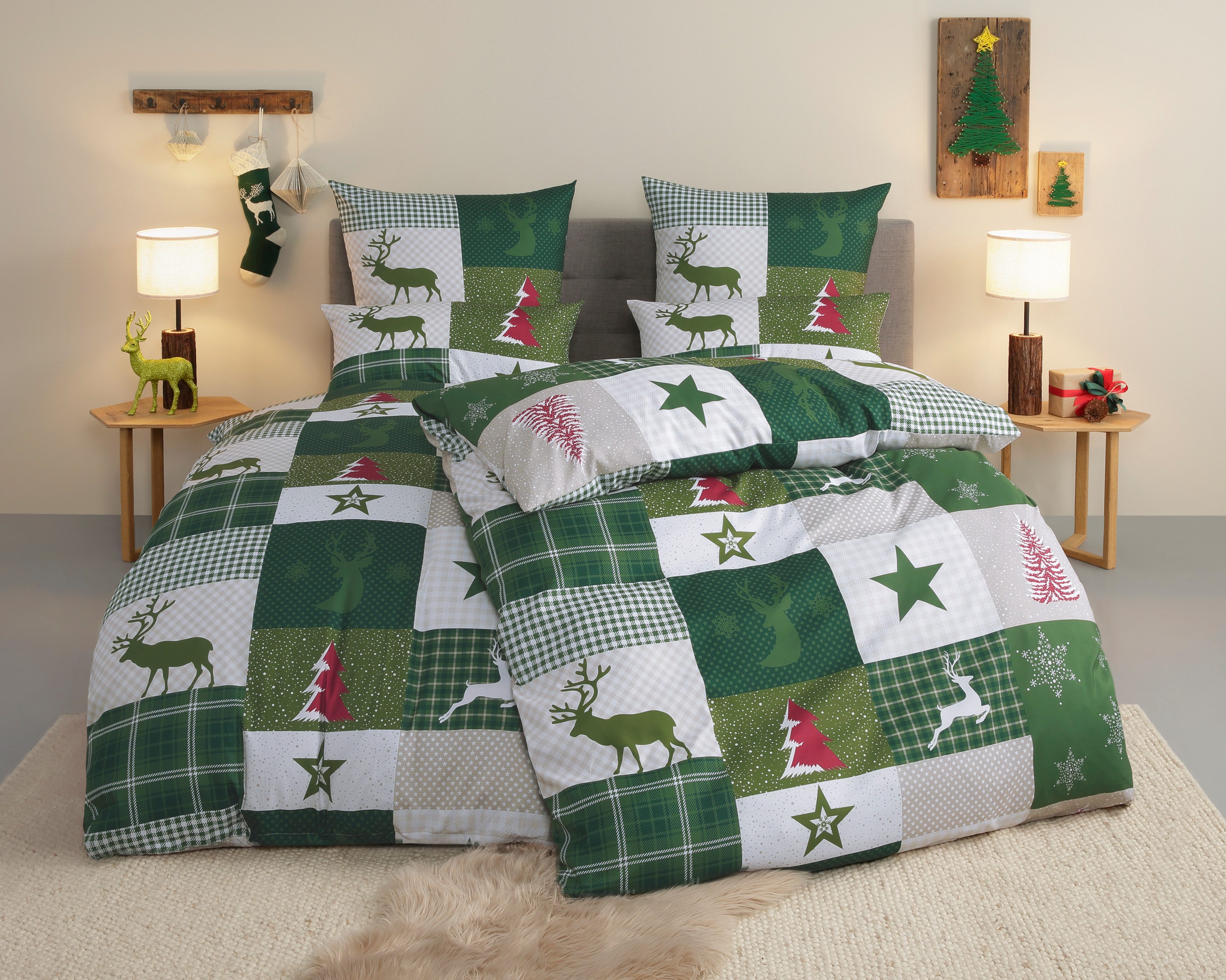 OTTO home Bettwäsche Nicholas, Microfaser, 2 teilig, Weihnachtsbettwäsche, günstig online kaufen