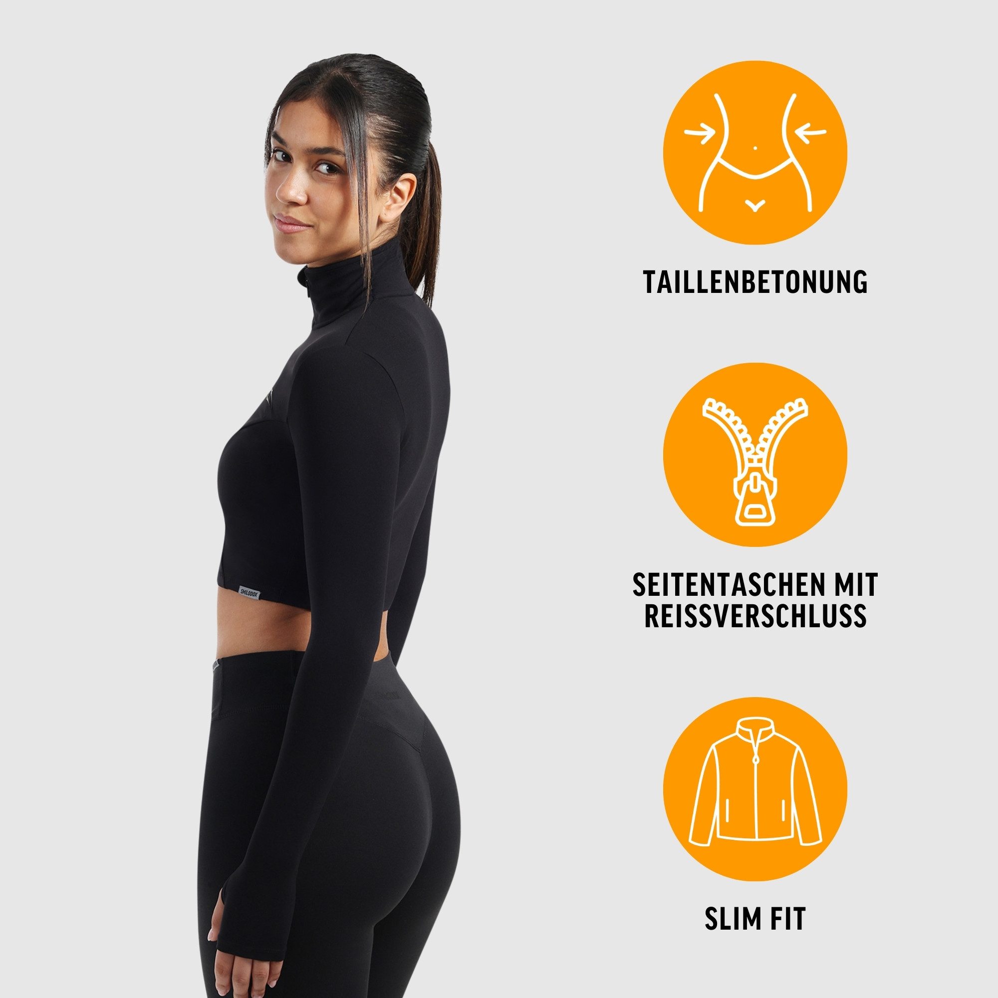 Smilodox Outdoorjacke Brianna, Cropped Laufjacke mit Stehkragen, Activewear günstig online kaufen