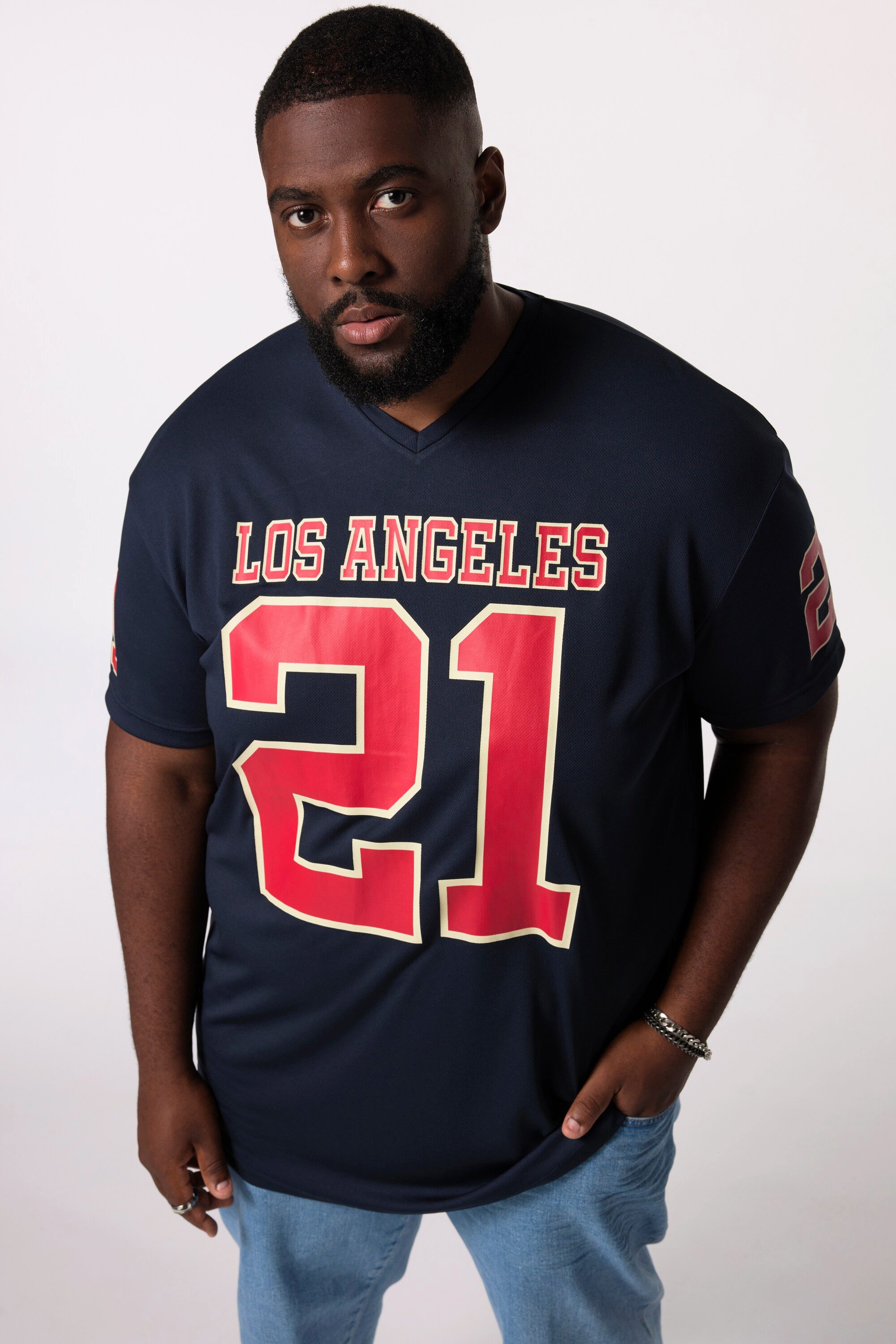 STHUGE T-Shirt T-Shirt Halbarm oversized Football Print günstig online kaufen
