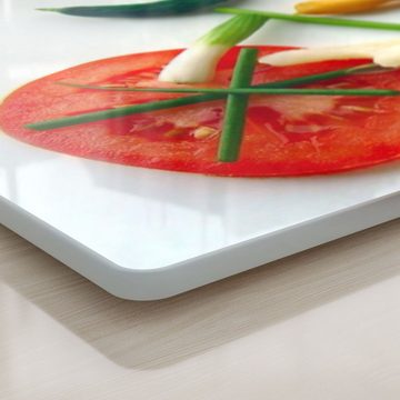 DEQORI Schneidebrett 'Fahrrad aus Gemüse', Glas, Platte Frühstücksbrett Schneideplatte