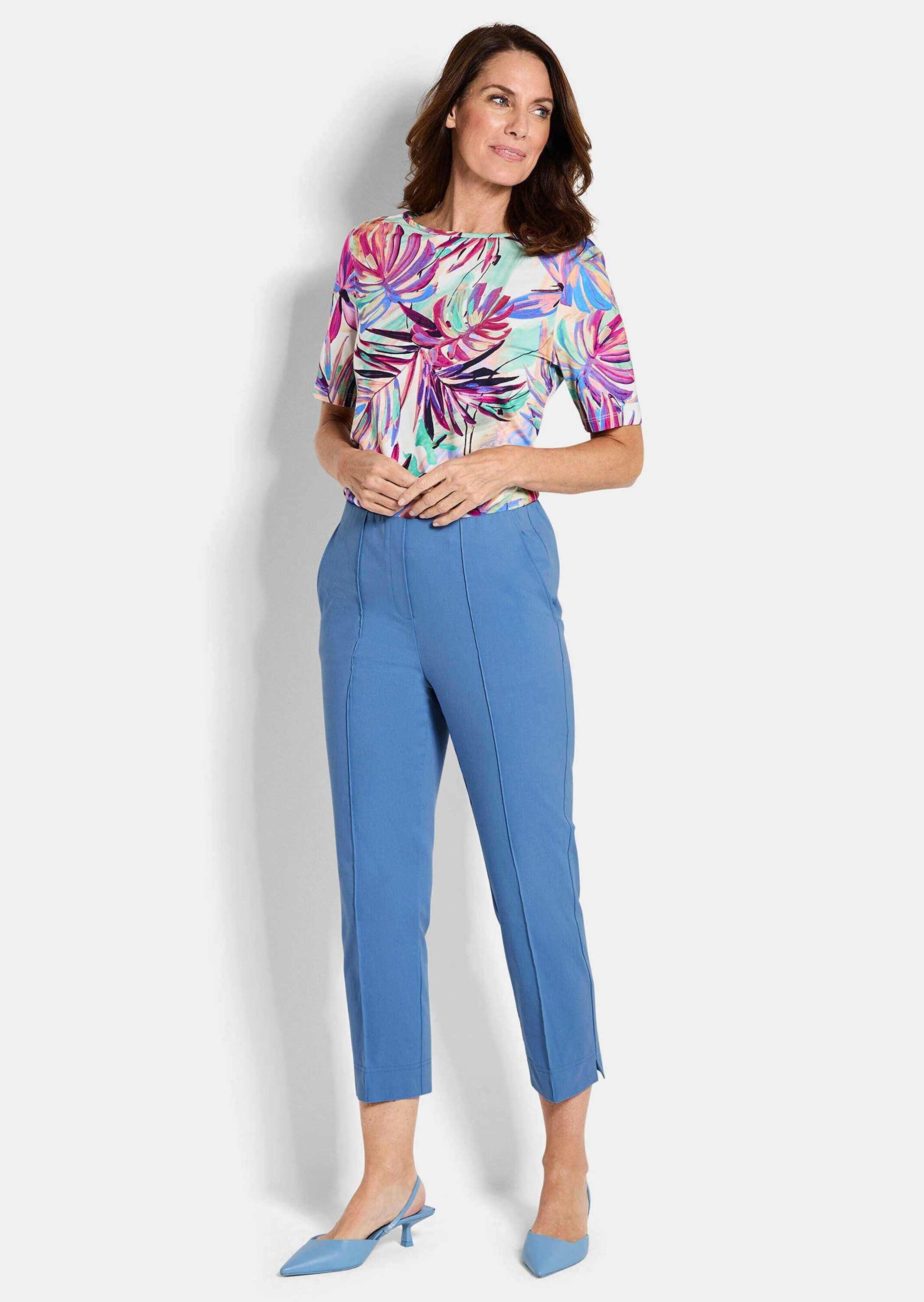 GOLDNER Stretch-Hose Kurzgröße: Elegante 7/8-Hose mit Biesen Stretchhose mi günstig online kaufen
