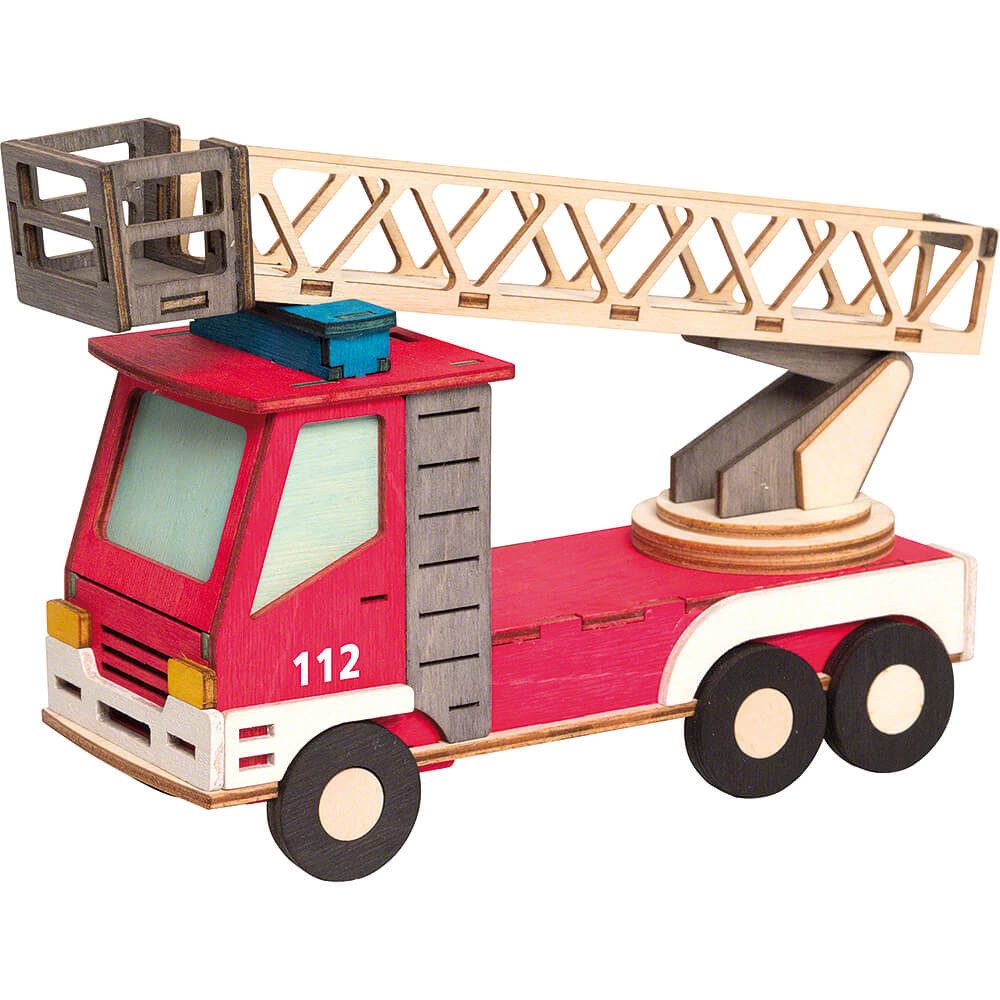 Kuhnert Räuchermännchen Bastelset Rauchhaus Feuerwehrauto (15cm) von Drechslerei Kuhnert