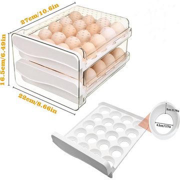 XDeer Eierkorb Eierbox Eierbehälter 40 Eier für Kühlschrank, Eierschublade, Doppelschicht Stapelbar Durchsichtig Eierhalter