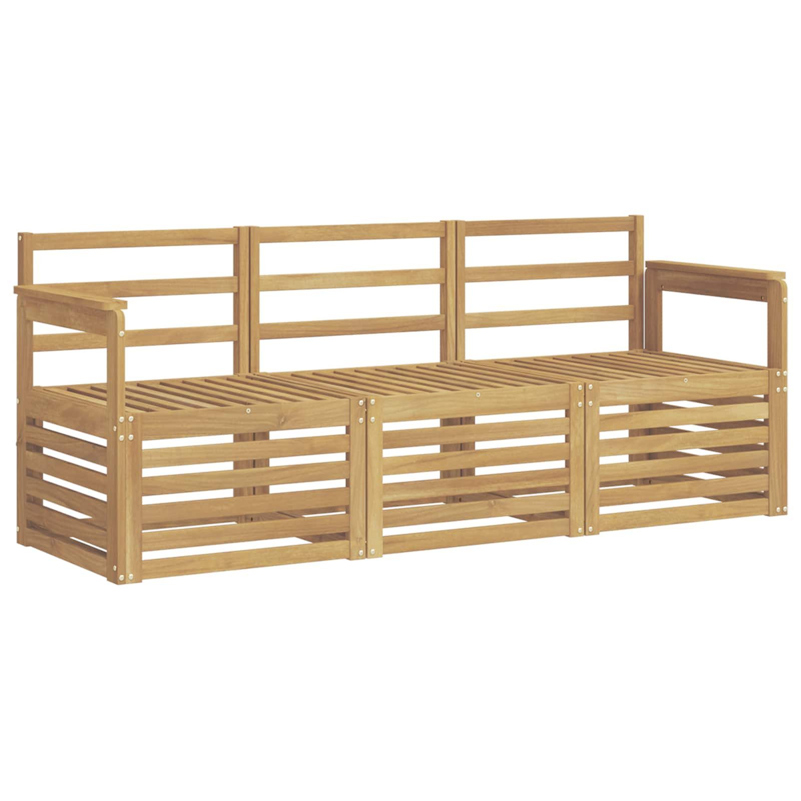 vidaXL Gartensofa Sofagarnituren Massivholz, 3 Teile