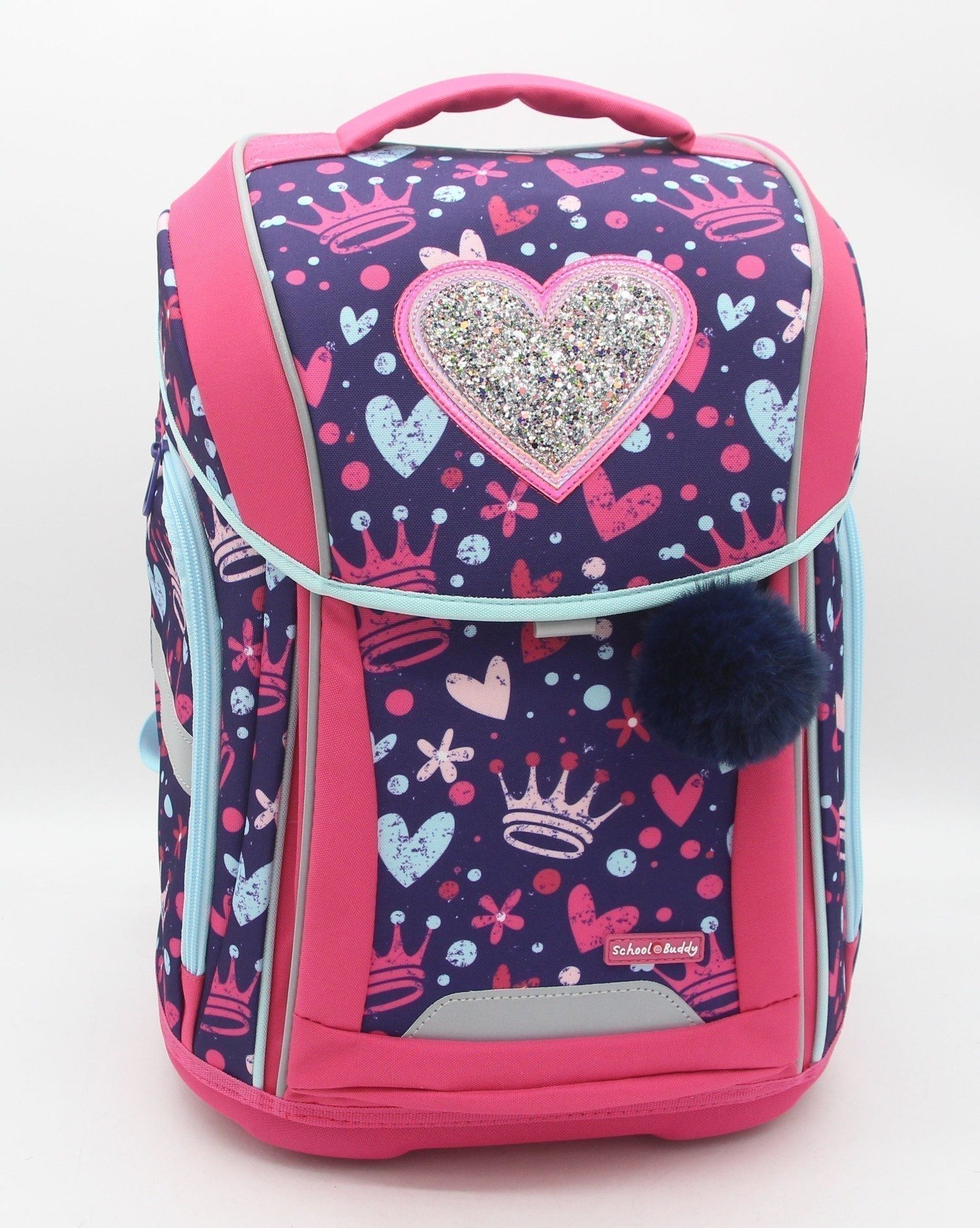 Nici Schulranzen School-Buddy Schulranzen-Set 4-teilig Heart