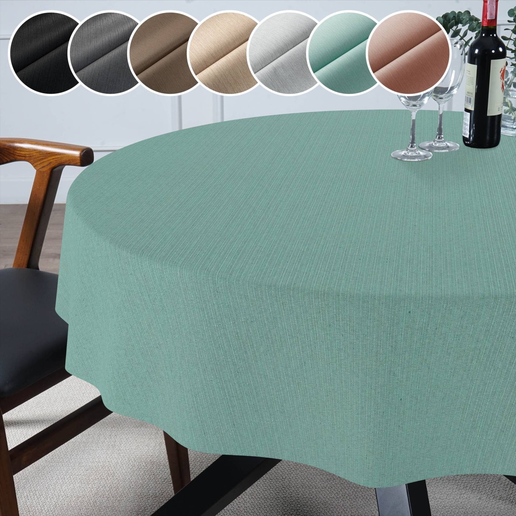ANRO Tischdecke Hochwertig Tischwäsche mit Beschichtung (Einzelstück 1-tlg), Premium TEFLON und 2-Fache Acryl Beschichtung