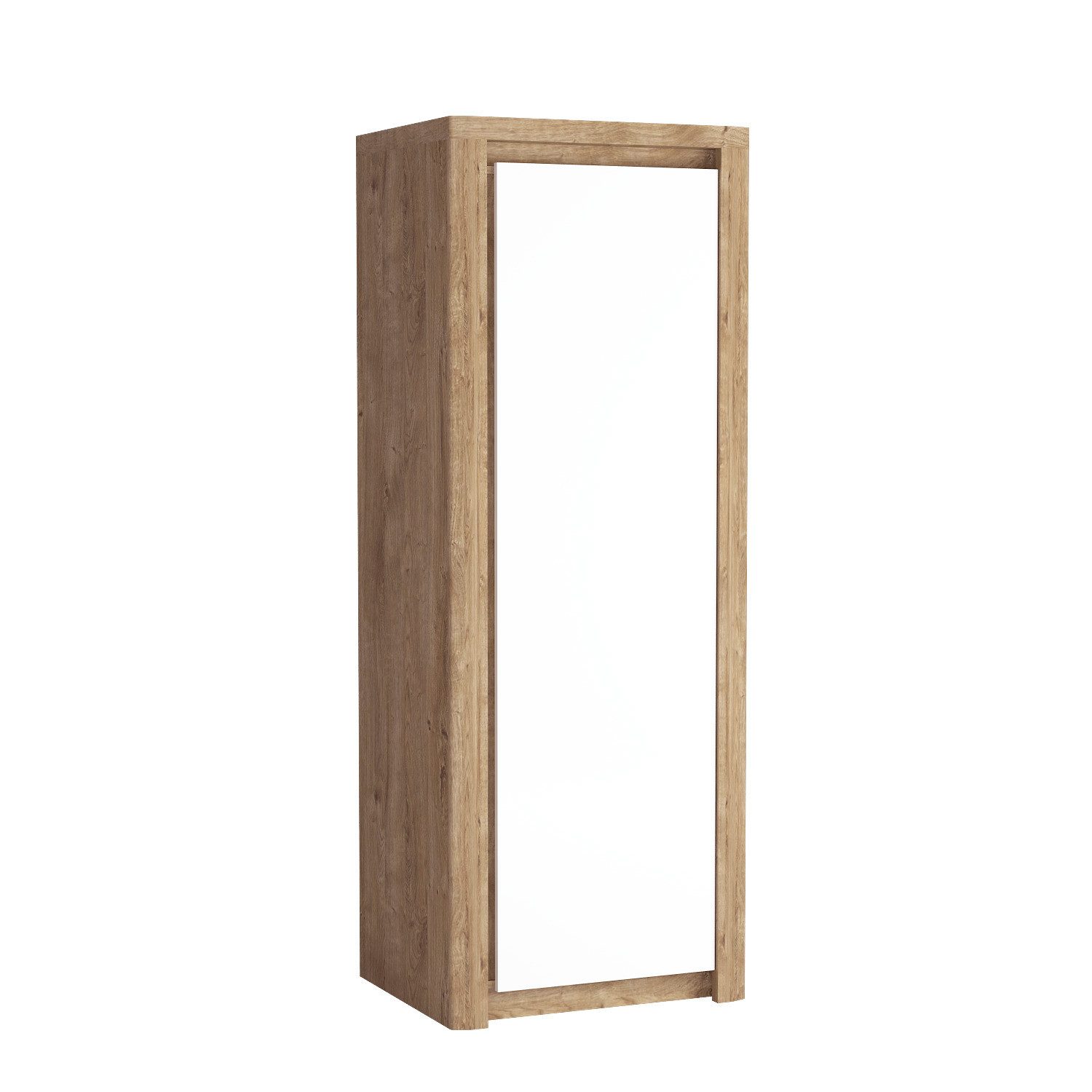 Masseno Drehtürenschrank VARUS 72,5 cm Kleiderschrank 1 Türen Schlafzimmerschrank Weiß