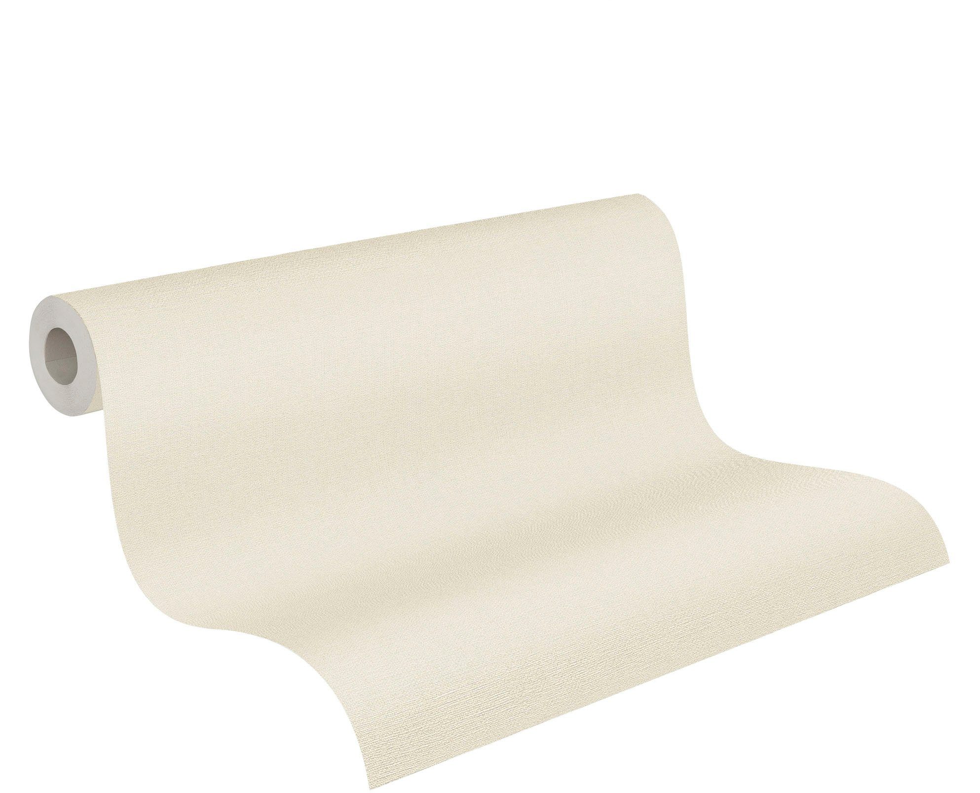 leicht Natural Création Beige,Weiß umweltfreundlich Leinwandoptik, skandinavisch PVC-Frei Living nachhaltig Tapete A.S. St), Vliestapete matt, (1 strukturiert,