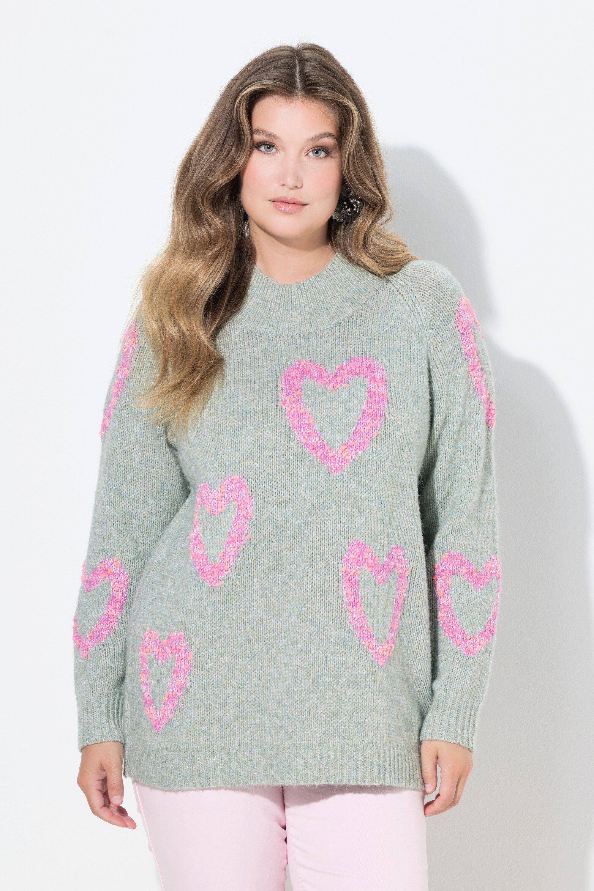 MIAMODA Strickpullover Pullover Komfort Fit Herzen aus Noppengarn