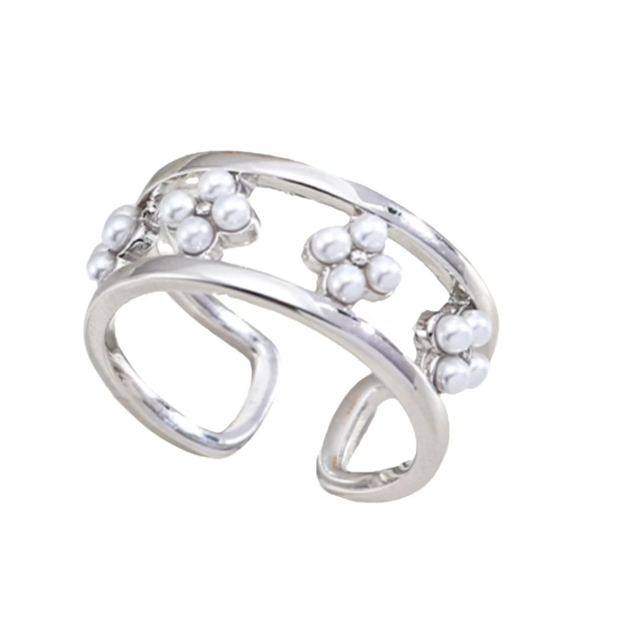 Silberring Ring Silber 925 Damen,Ring Vergoldet Damen,Perlen Ring,Promise Ring