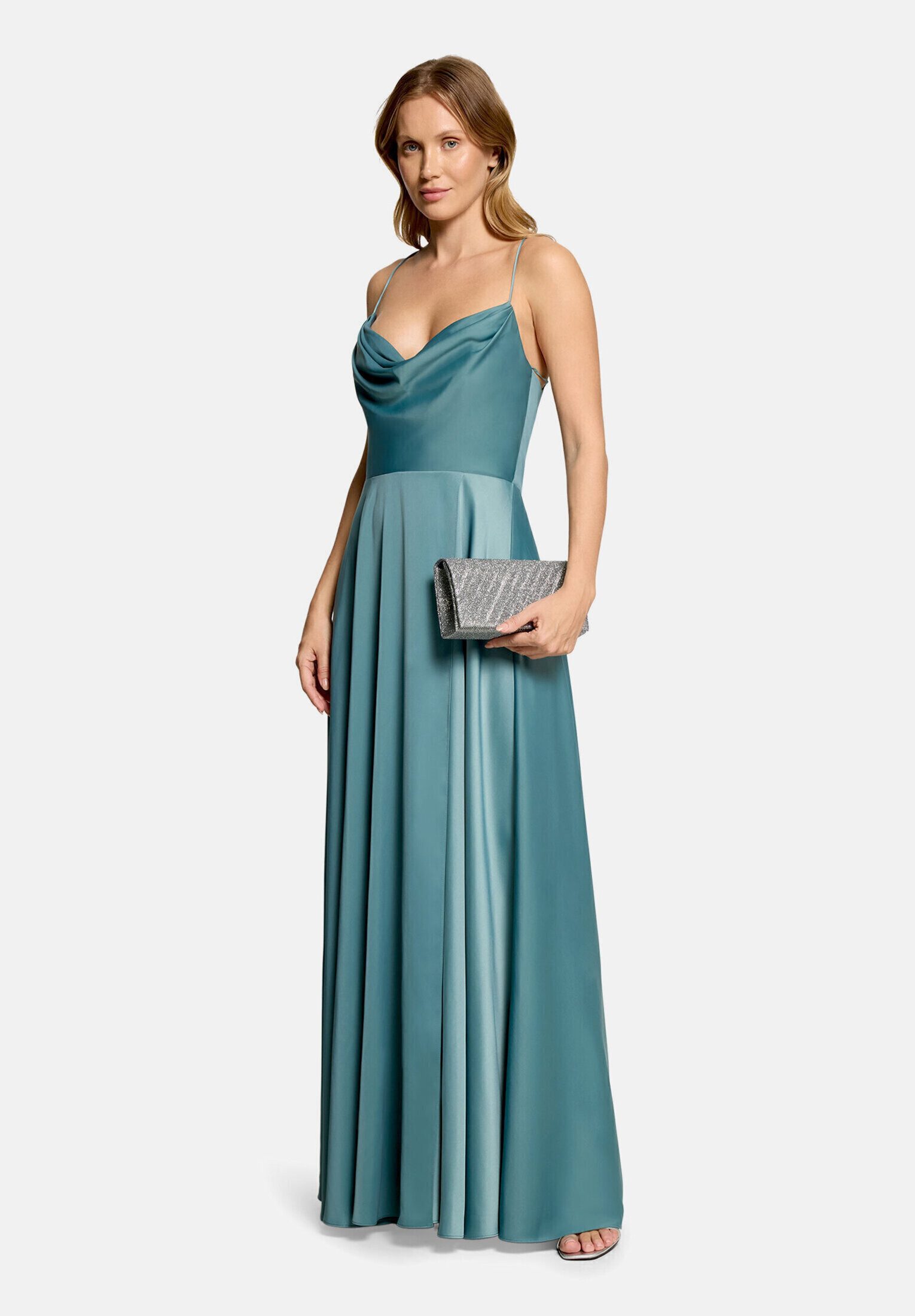 Vera Mont Abendtasche Damen im Glitzer-Look, Falten