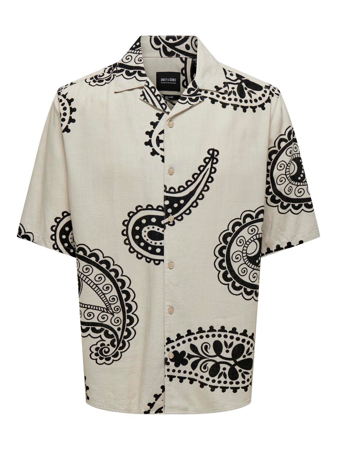 ONLY & SONS Kurzarmhemd Sommer mit Resort-Kragen ONSAUSTIN RLX SS PAISLEY AOP RESRT SHIRT