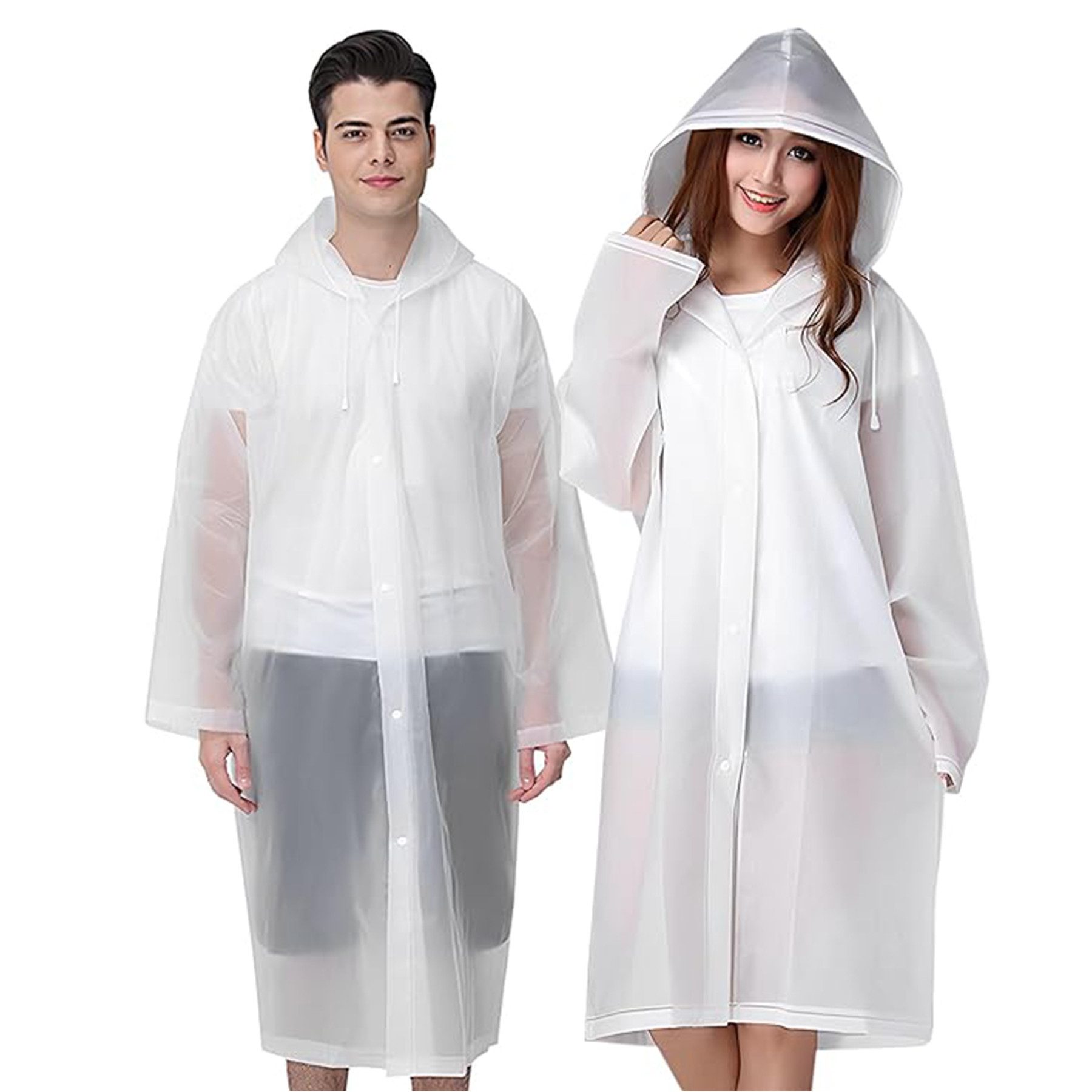 Mutig Regenmantel 2 Stück Unisex Regenponchos mit Kapuze, Wiederverwendbar (Wasserdicht und Tragbar, Regencape für Damen und Herren) geeignet für Wandern, Camping, Fahrrad, Angeln, Konzert, Festival
