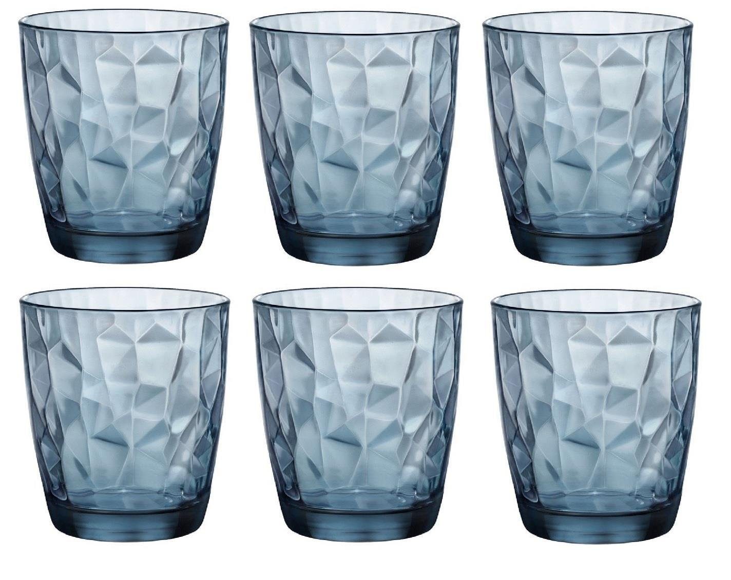 Bormioli Rocco Glas Bormioli Rocco Diamond Ocean Blue Acqua Tumbler 305 ml 6er set, Glas