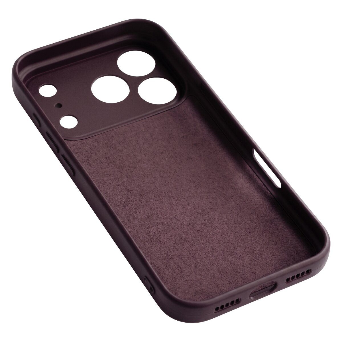 TFO Handyhülle Silikon Kompatibel mit iPhone 18 Pro Max / 17 Pro Max Kirschrot 6,9, Microfleece-Futter und matte Oberfläche – Bild 4 von 5