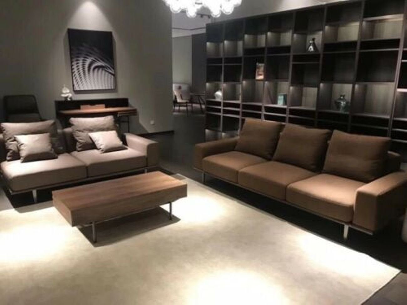 JVmoebel Wohnzimmer-Set, Luxus Edelstahl Leder Couch Polster Sitz 3+2 Set Garnitur Sofa Neu