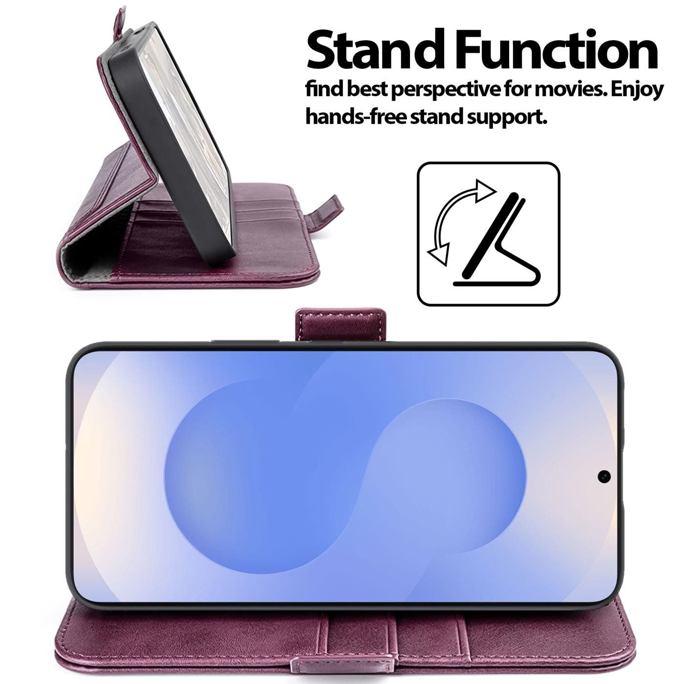 CoolGadget Handyhülle Book Case Elegance Tasche für Samsung Galaxy S25 6,2 Zoll, Hülle Magnet Klapphülle Flip Case für Samsung S25 Schutzhülle – Bild 2 von 5