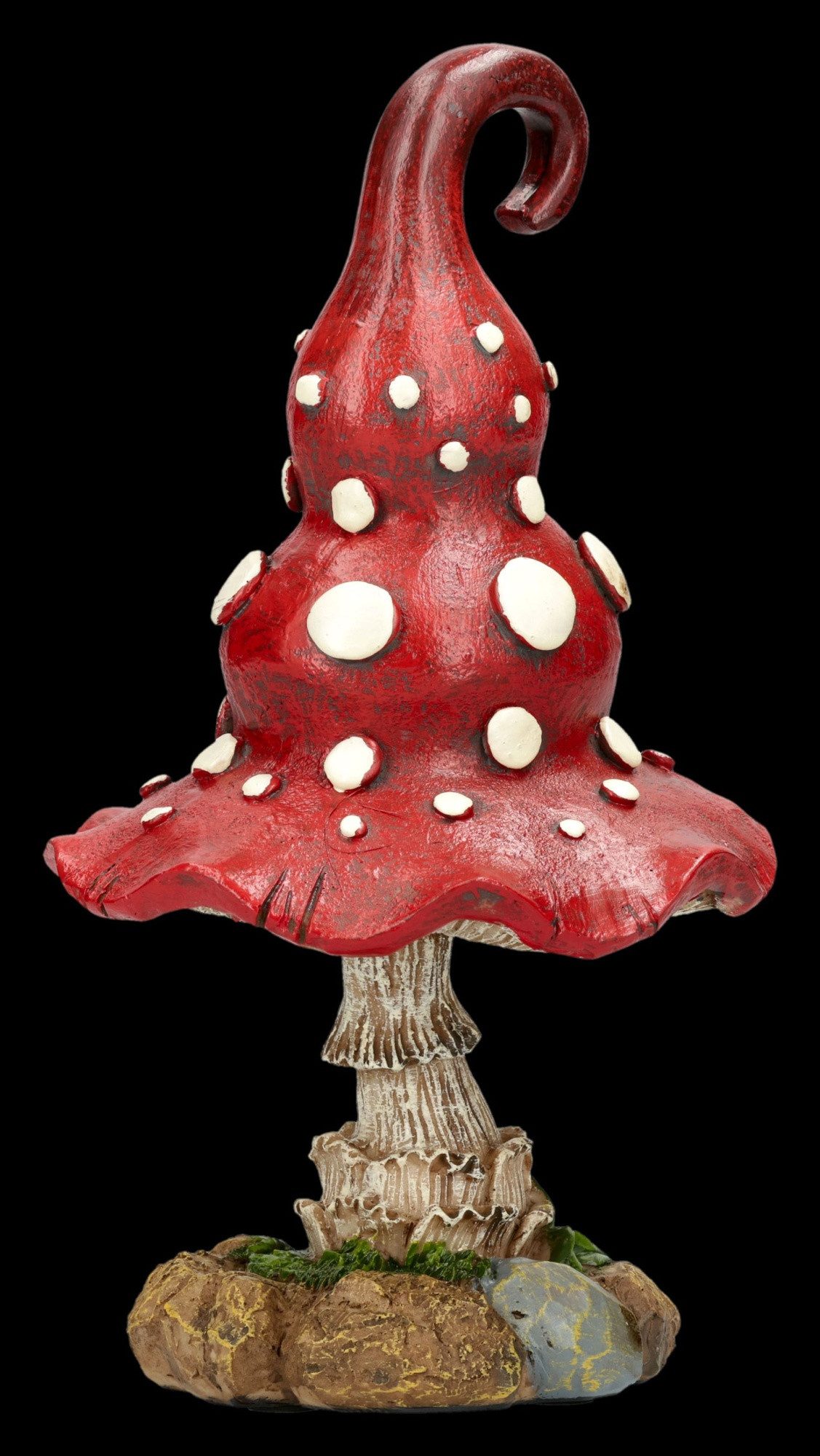 Figuren Shop GmbH Gartenfigur Roter Pilz Deko – Handbemalte Figur Garten Balkon Beet 23,5 cm Deko