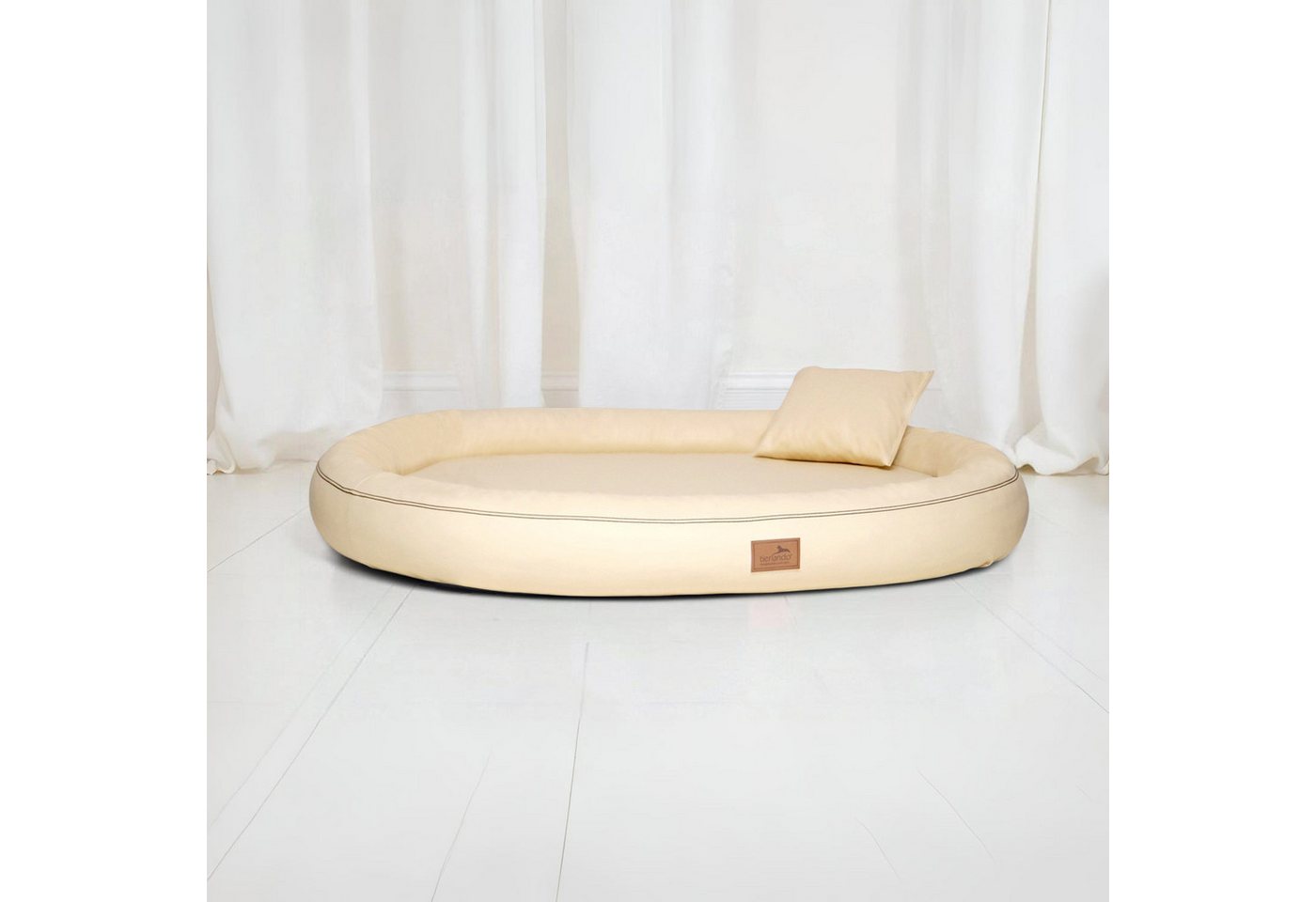 Thumbnail - tierlando® Tierbett Orthopädisches Hundebett GILBERT aus Kunstleder mit Latexkern, Abwischbar, Haar resistent, Pflegelei...