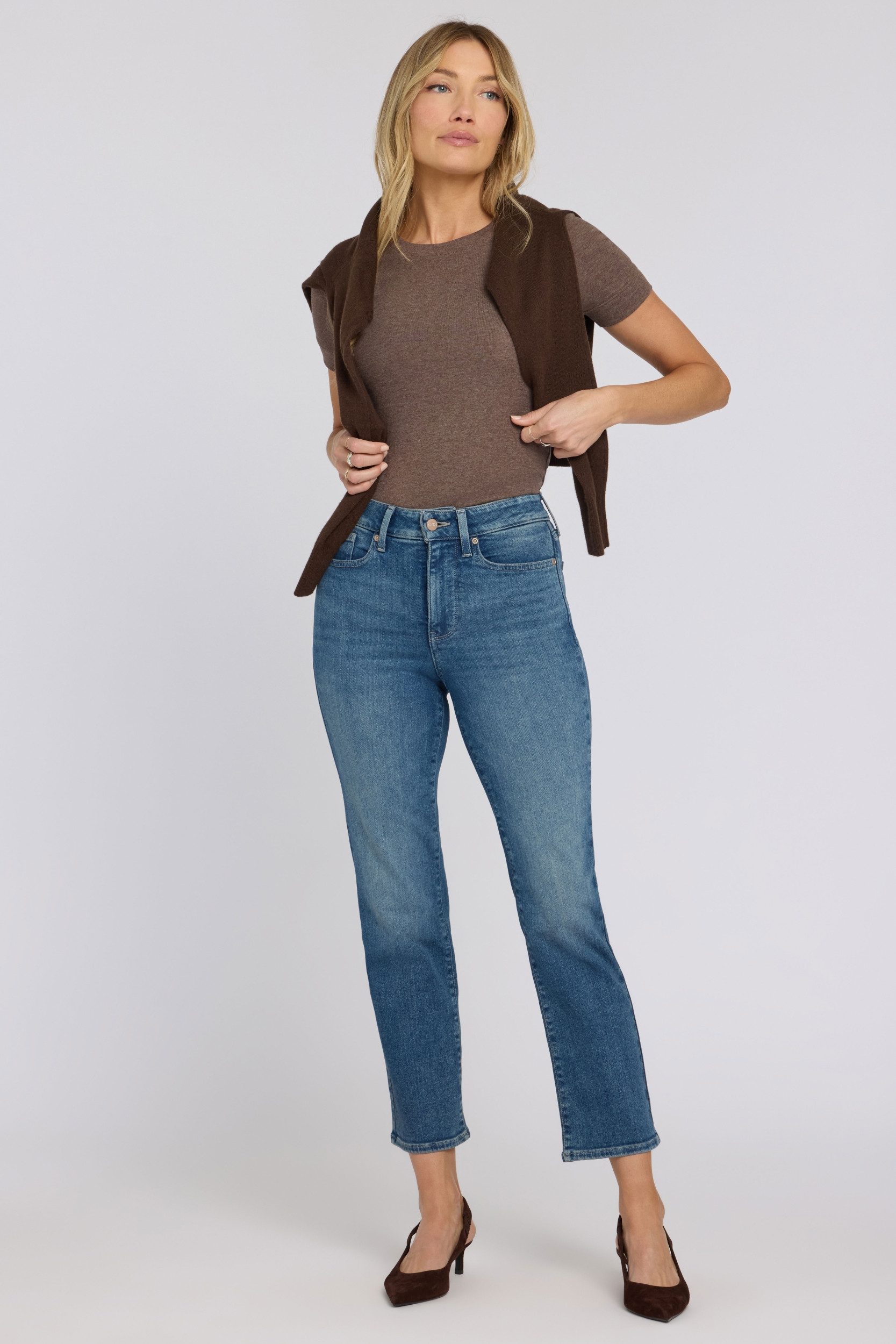 NYDJ Straight-Jeans Marilyn Straight Ankle Jeans In Re-New Denim