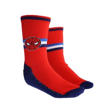 MARVEL Langsocken Spiderman lange Kinder Socken 2er Pack Gr. 23 bis 34 Rot Blau