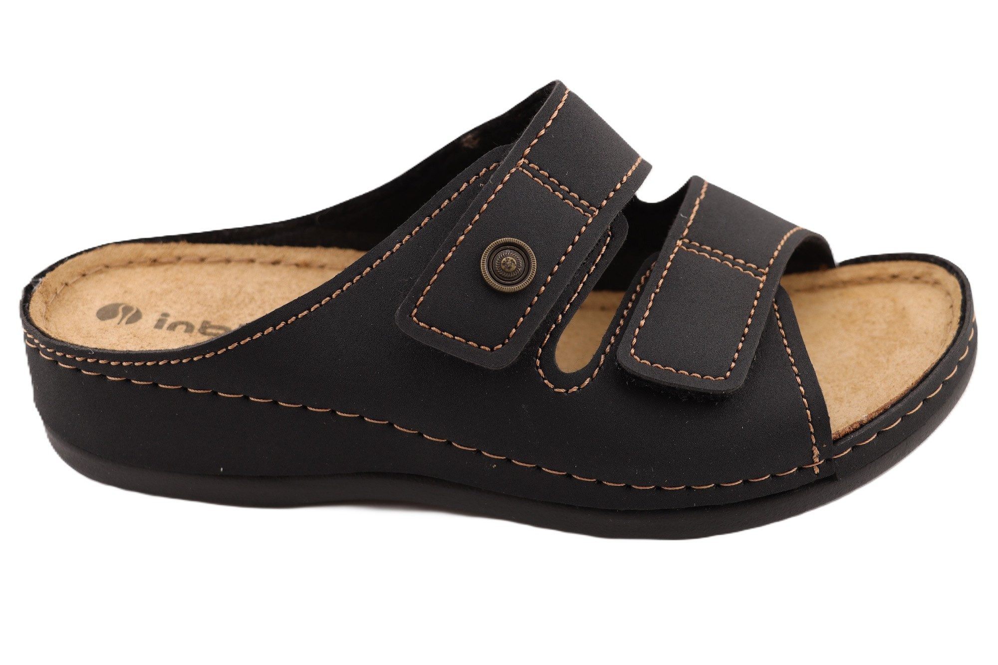 INBLU Klettverschluss Pantolette Hausschuh