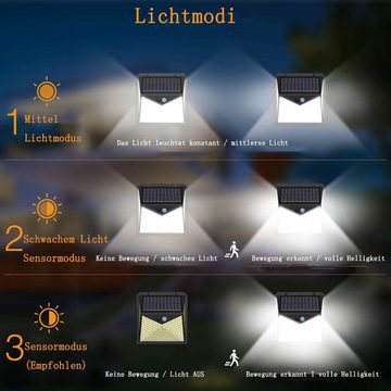 GelldG LED Stehlampe Solarlampen für Außen mit Bewegungsmelder, Wasserdichte Solarleuchten