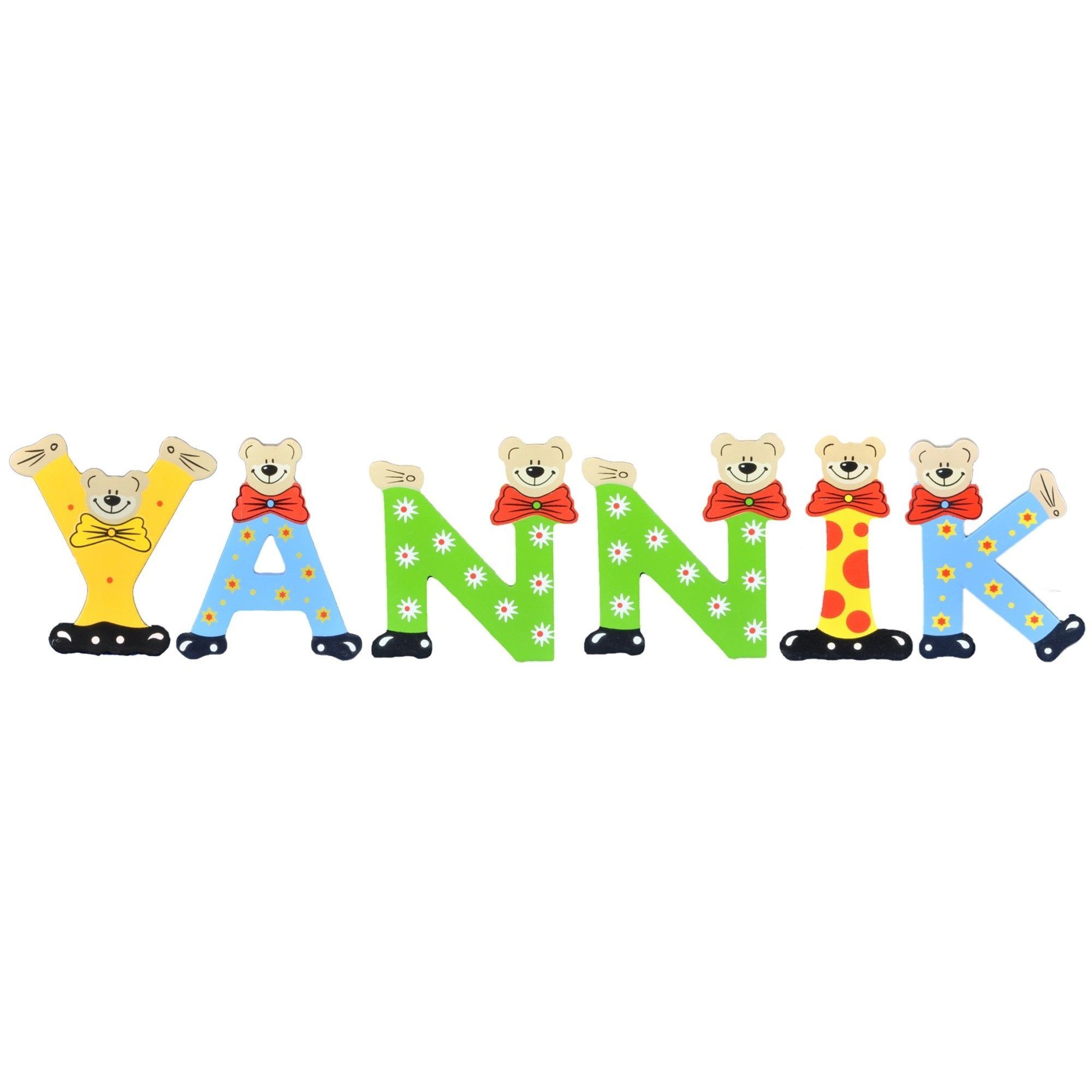 (Set, St), Playshoes Kinder Namen-Set, Holz-Buchstaben Deko-Buchstaben 6 - sortiert YANNIK
