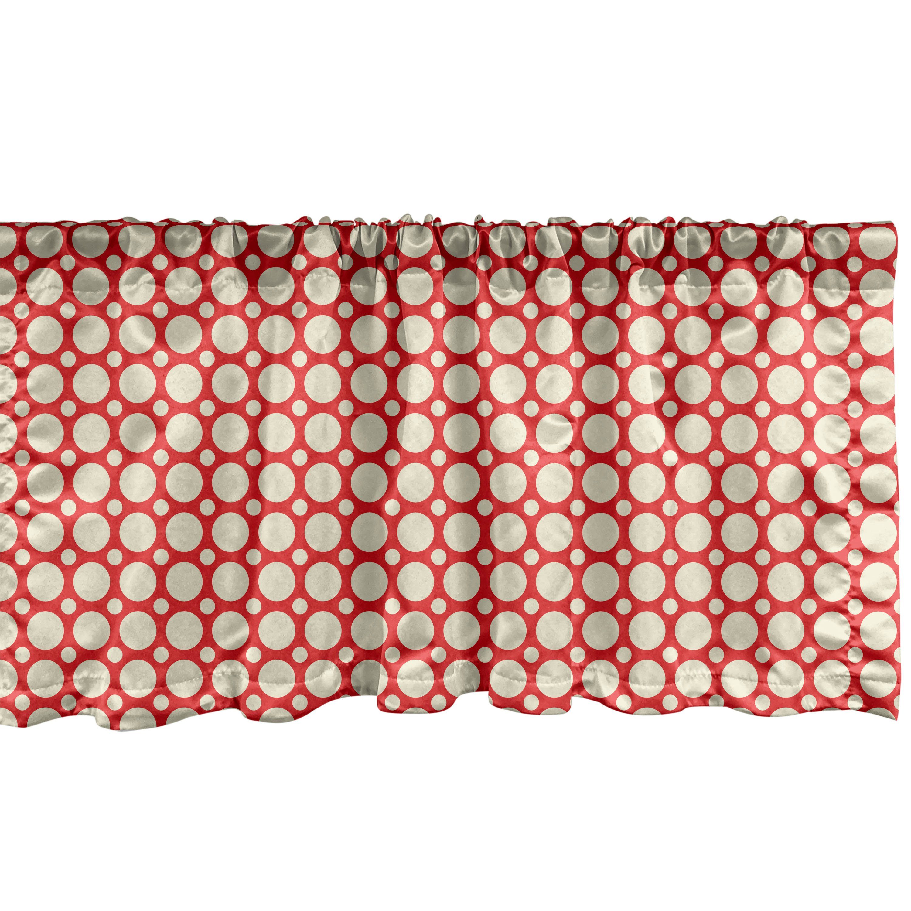 Scheibengardine Vorhang Volant für Küche Schlafzimmer Dekor mit Stangentasche, Abakuhaus, Microfaser, Jahrgang Große Kleine Tupfen