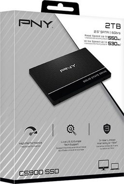 PNY CS900 2.5'' SATA III SSD 2TB interne SSD (2TB) 2,5" 550 MB/S Lesegeschwindigkeit, 530 MB/S Schreibgeschwindigkeit